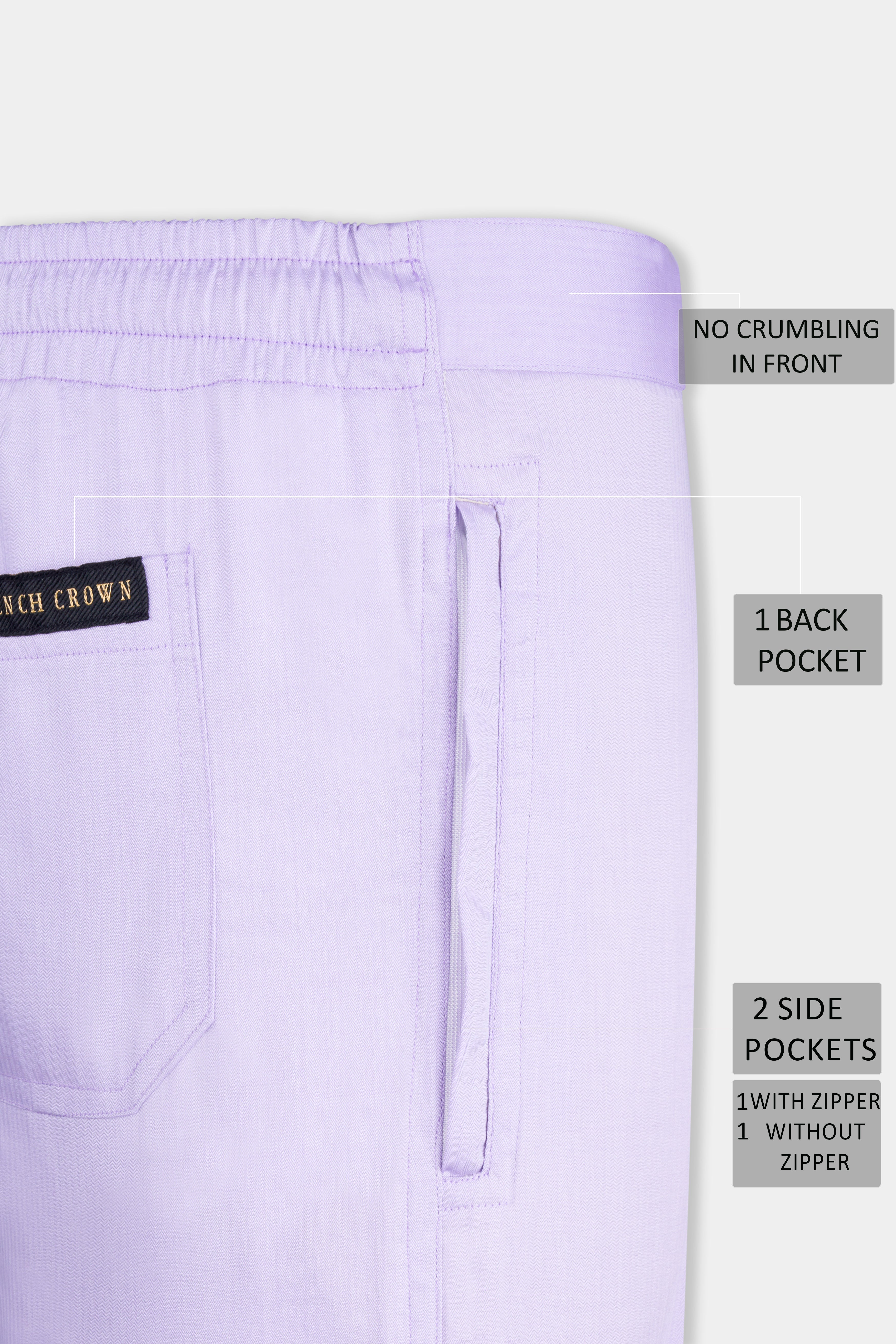 Mercury Purple Herringbone Textured Premium Cotton Lounge Pant