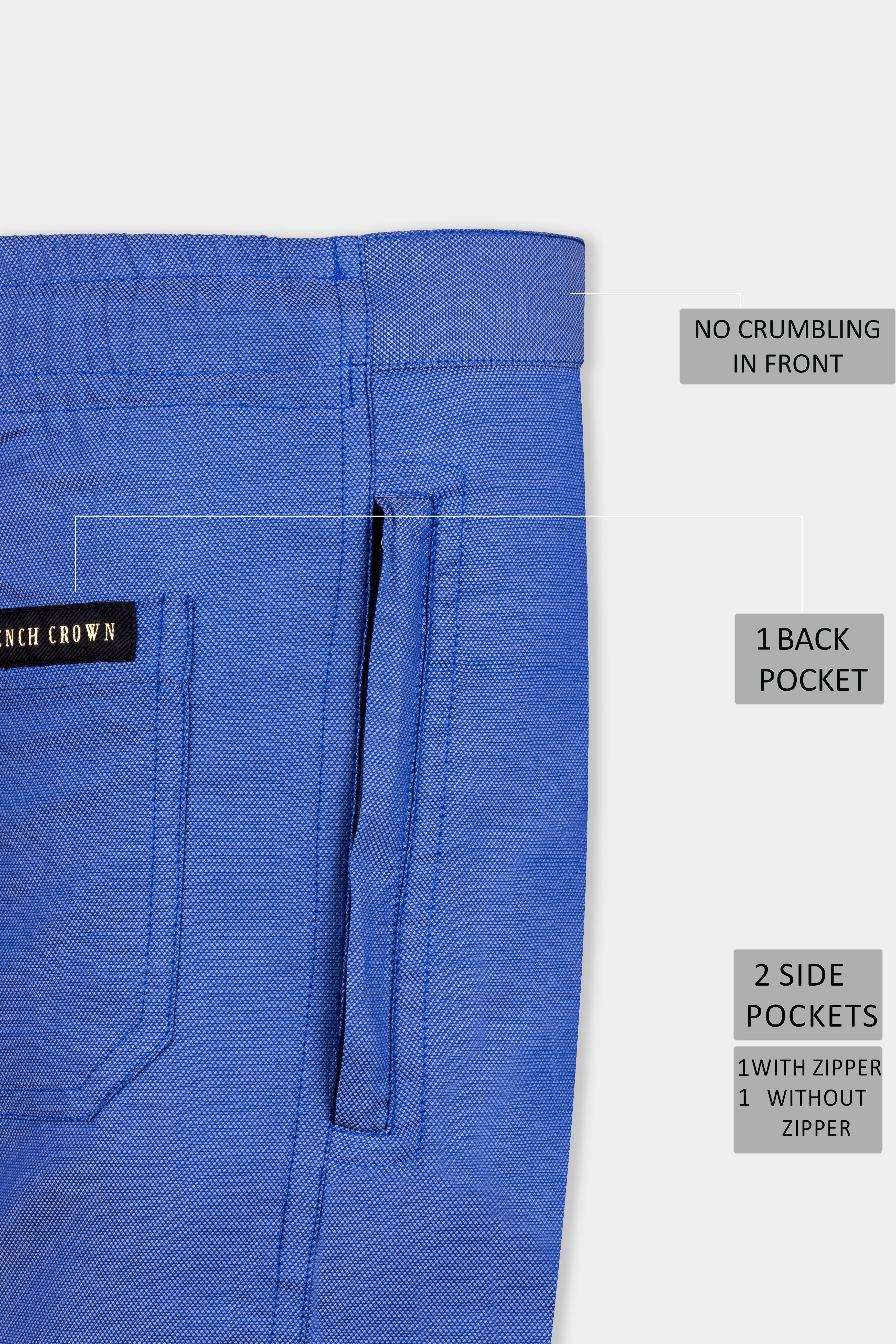 Cerulean Blue Dobby Textured Premium Cotton Lounge Pant