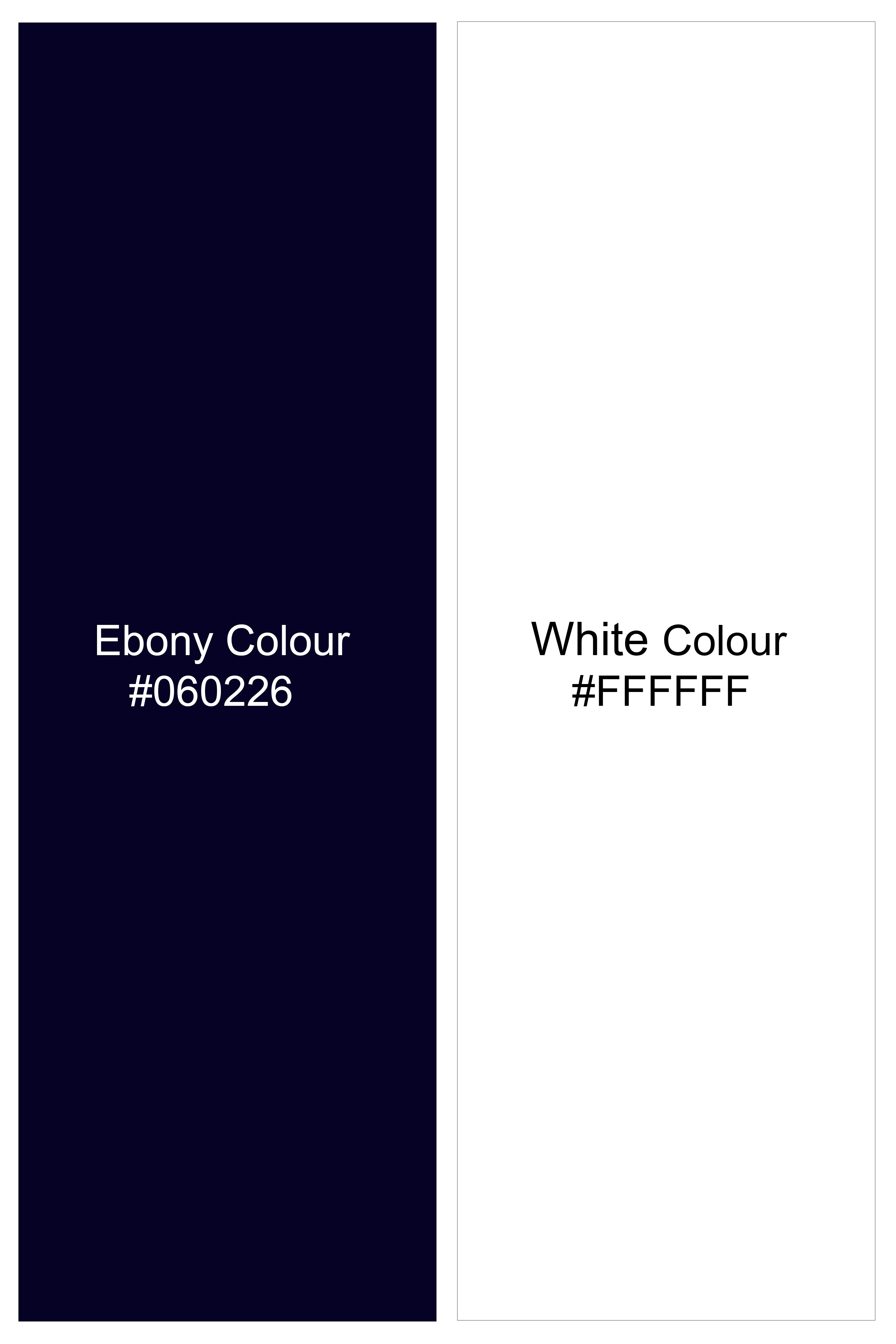 Strivelle-Ebony Blue And Bright White Striped Twill Premium Cotton Lounge Pant
