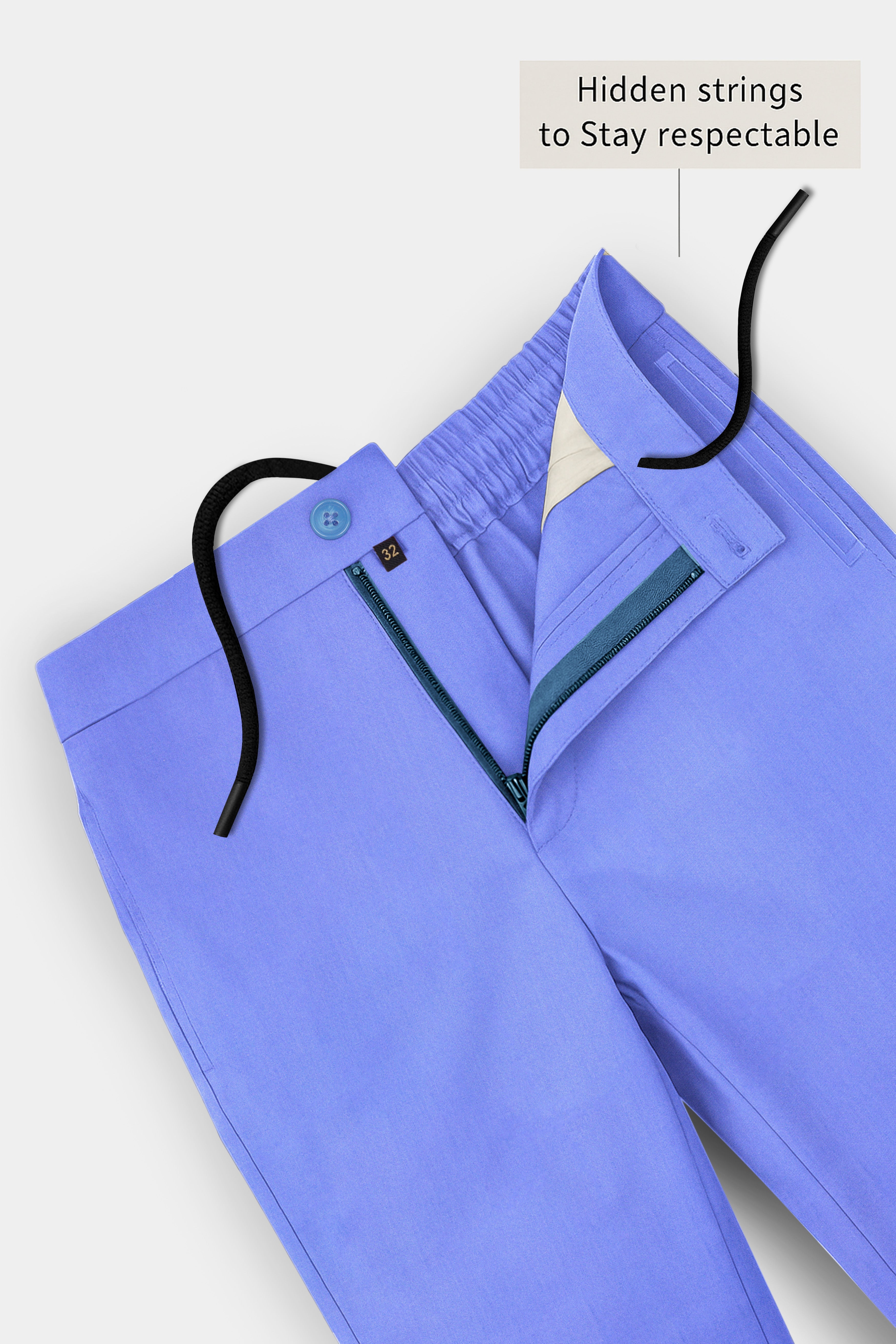 Striona-Marguerite Blue Twill Premium Cotton Lounge Pant