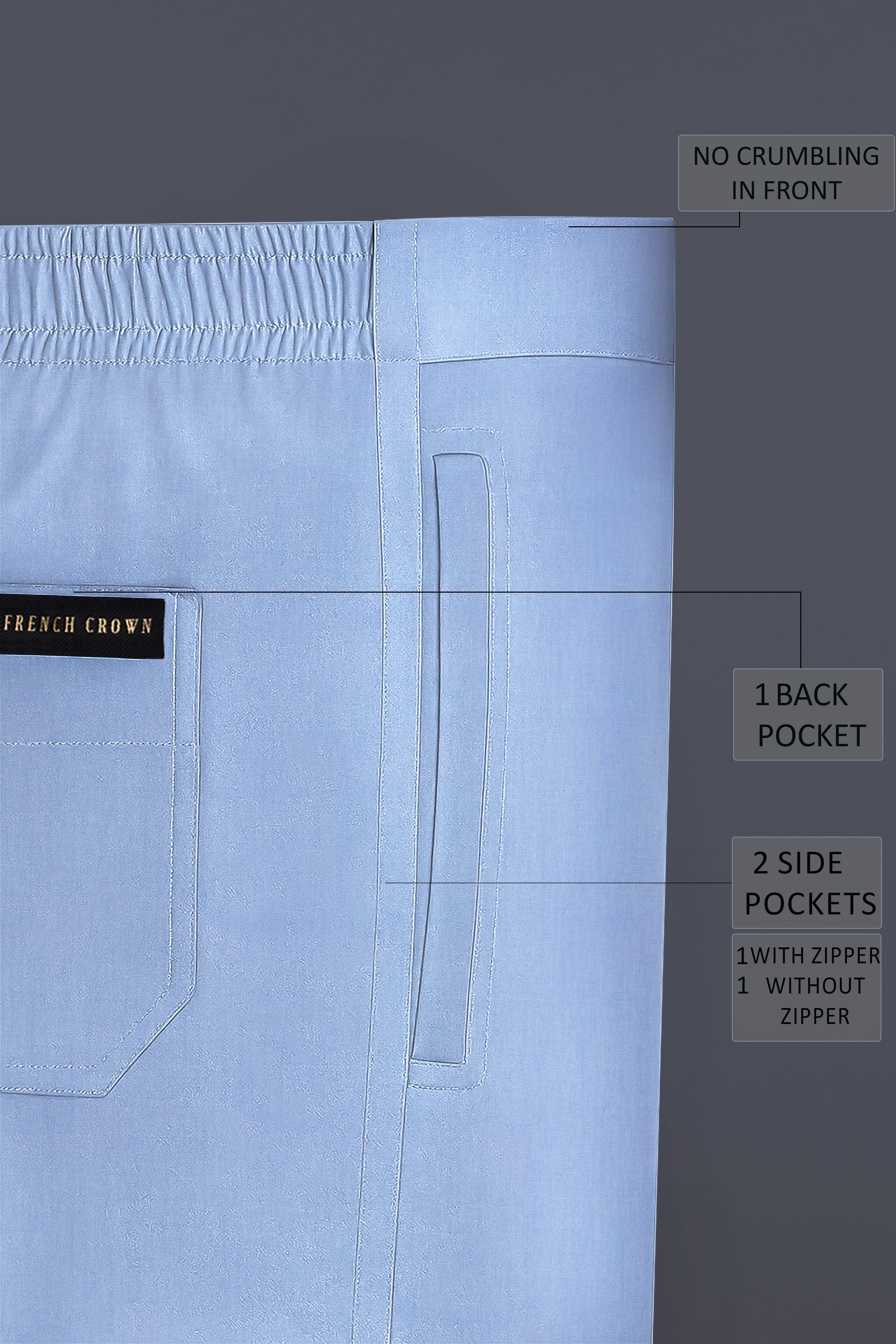 Velistra-Tealish Blue Textured Oxford Super Soft Premium Cotton Lounge Pant