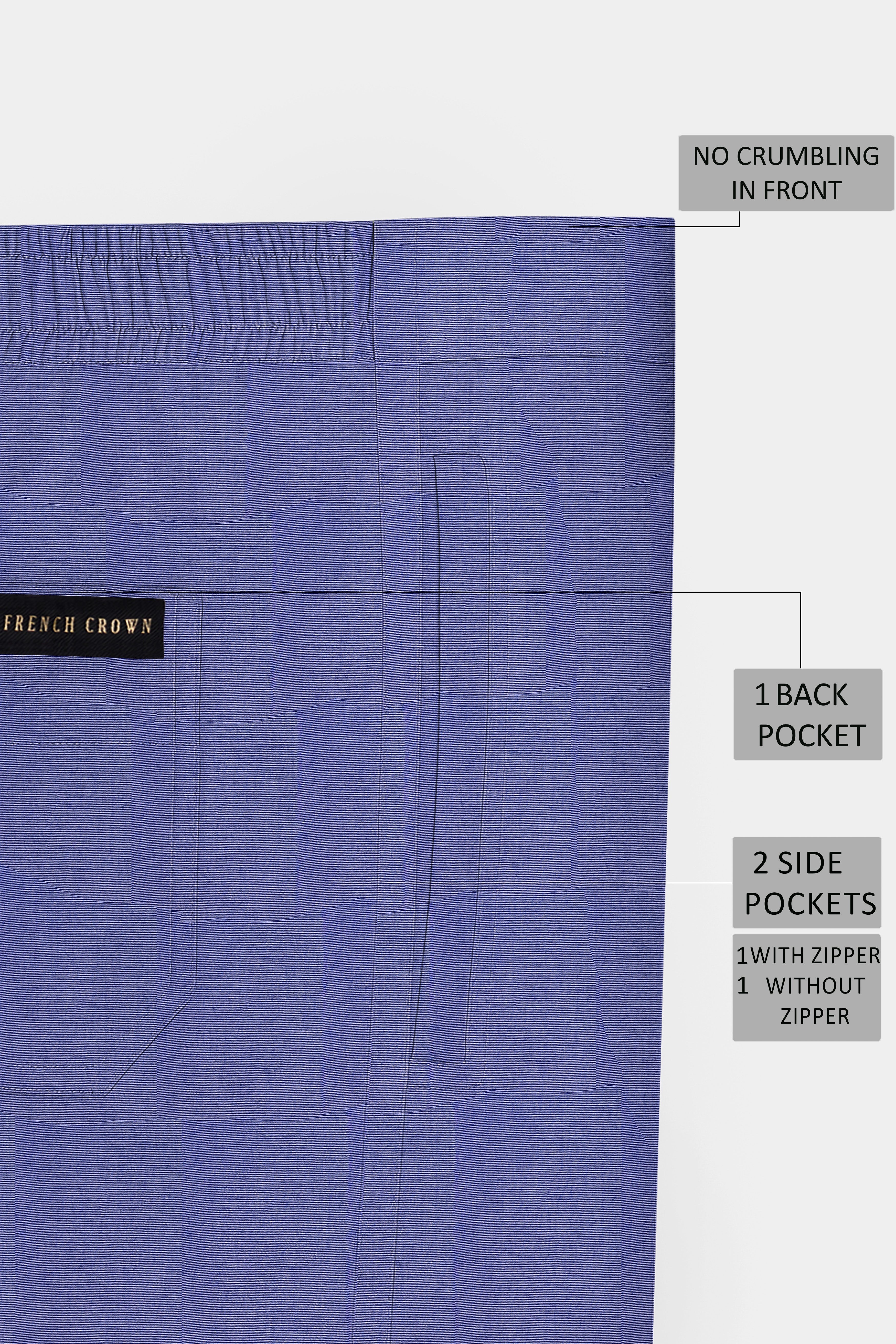 Aurivor-Scampi Blue Textured Super Soft Chambray Premium Cotton Lounge Pant