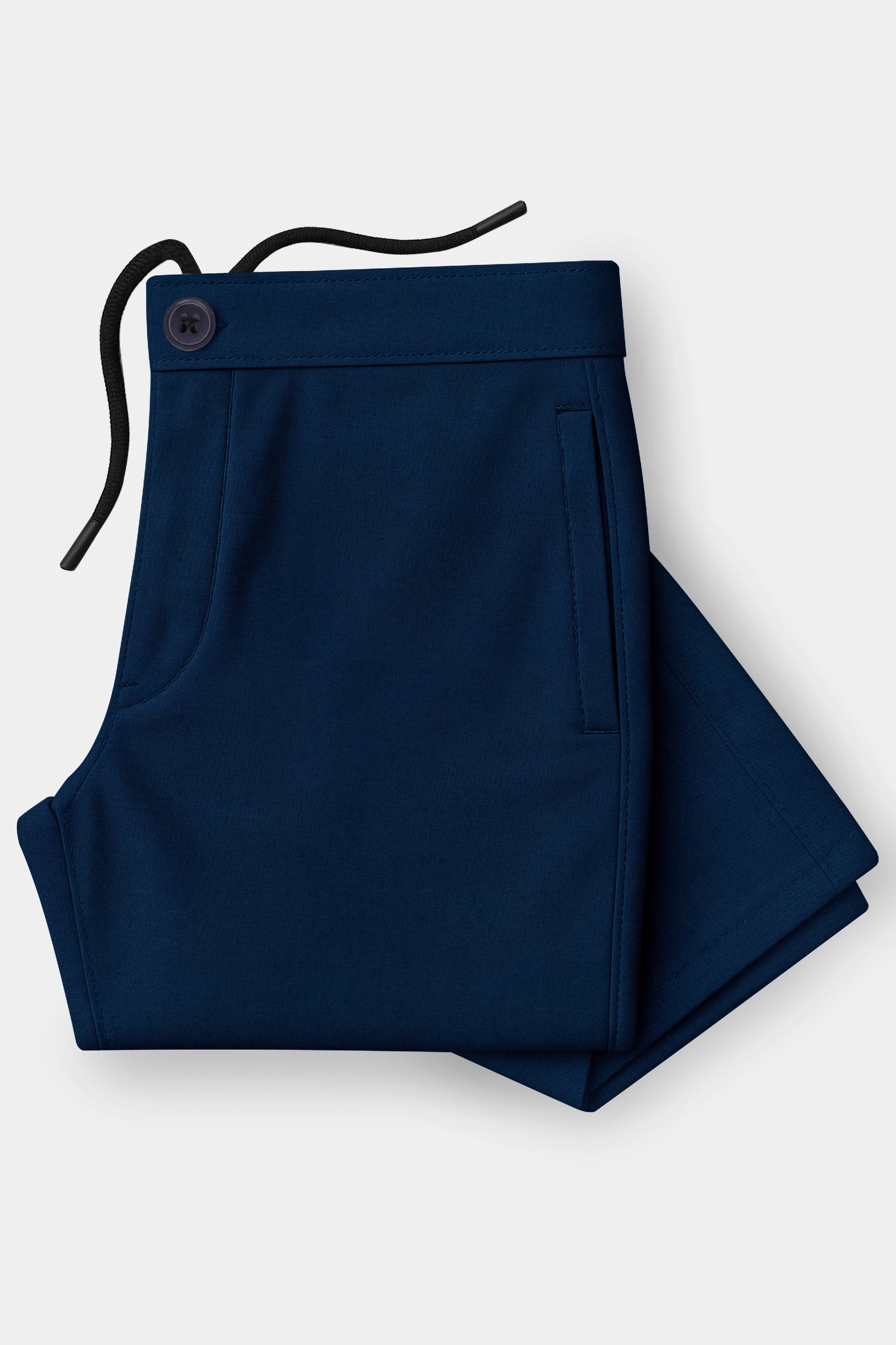 Gizora-Firefly Blue Super Soft Poplin Giza Cotton Lounge Pant