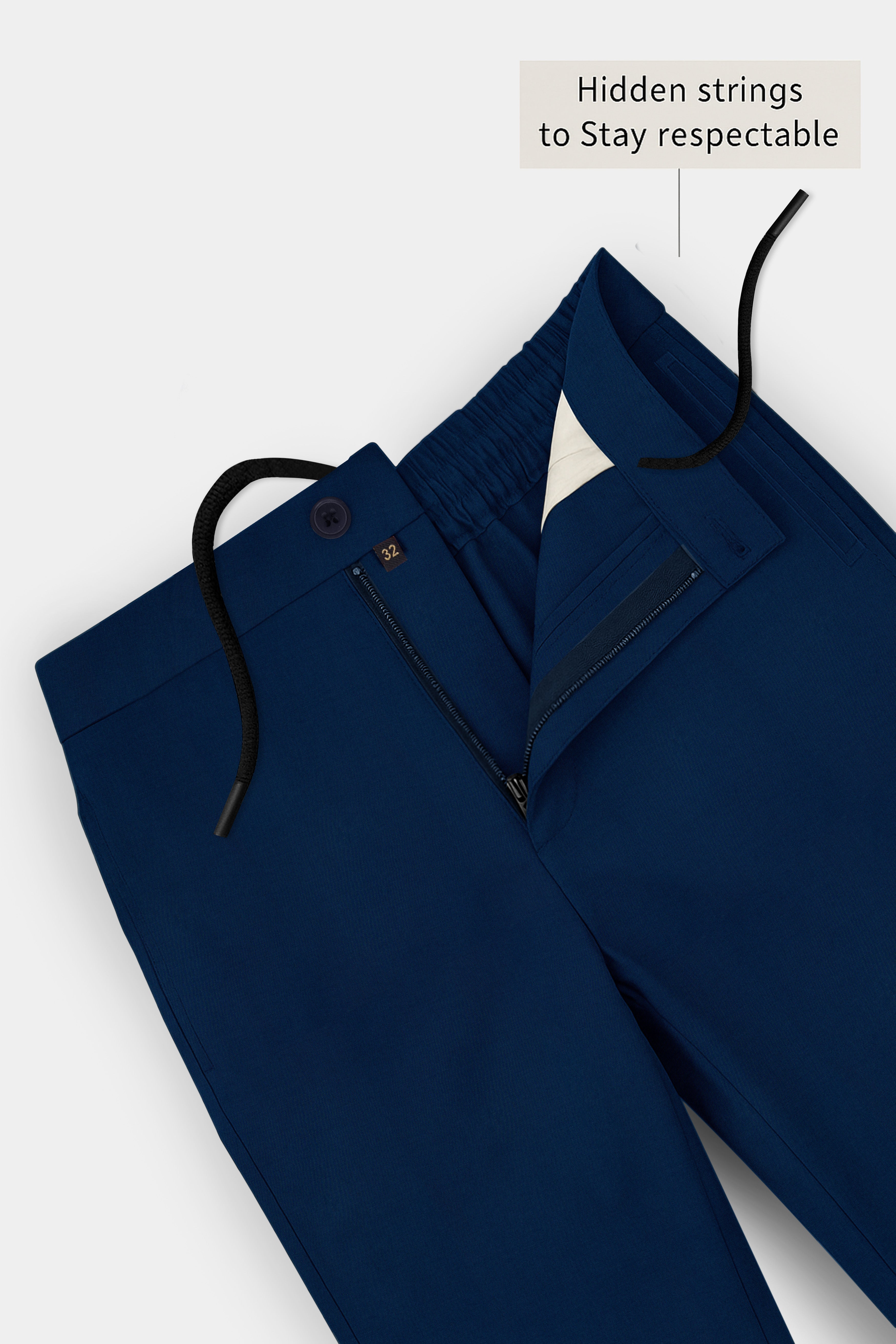 Gizora-Firefly Blue Super Soft Poplin Giza Cotton Lounge Pant
