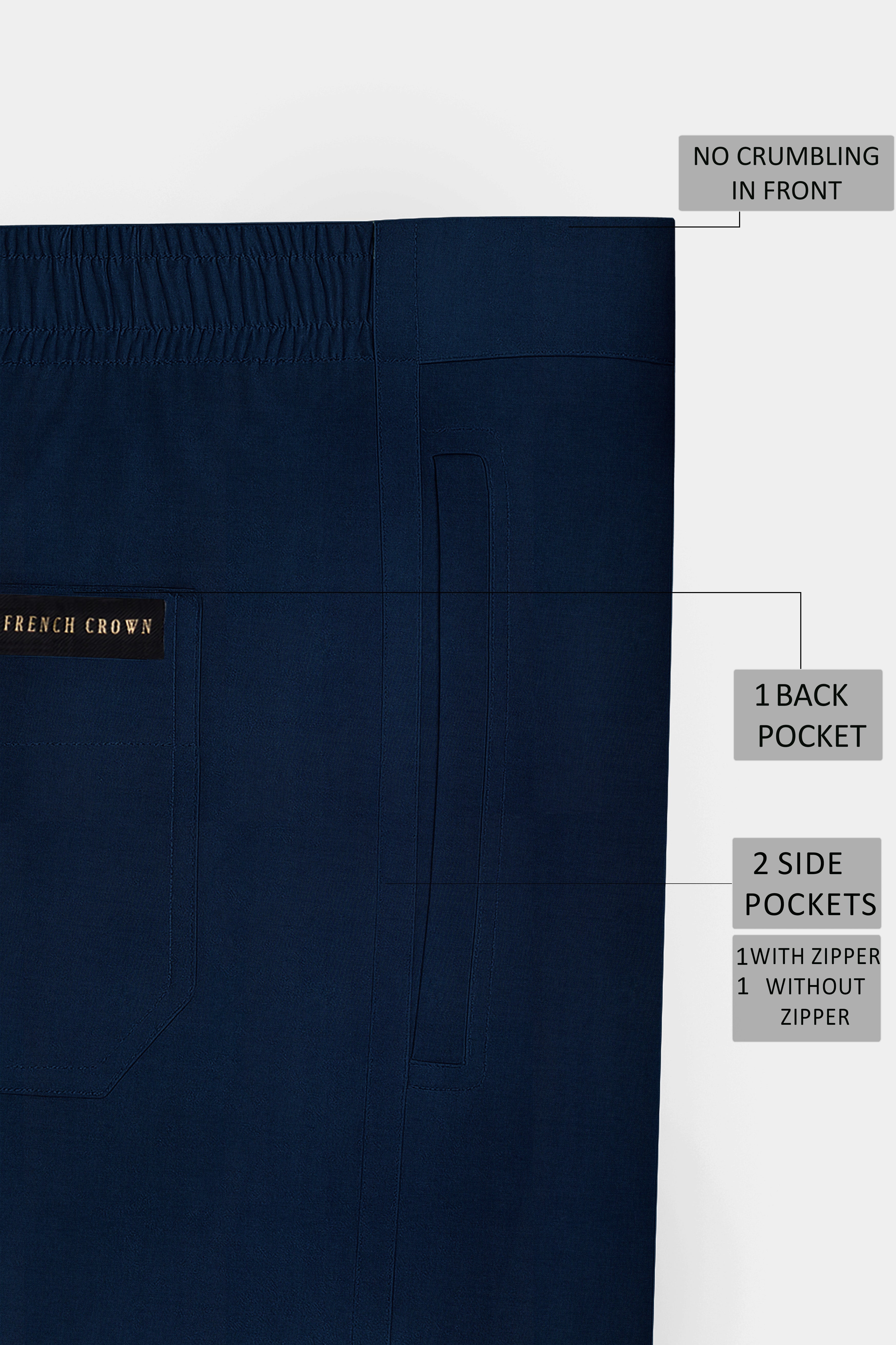 Gizora-Firefly Blue Super Soft Poplin Giza Cotton Lounge Pant