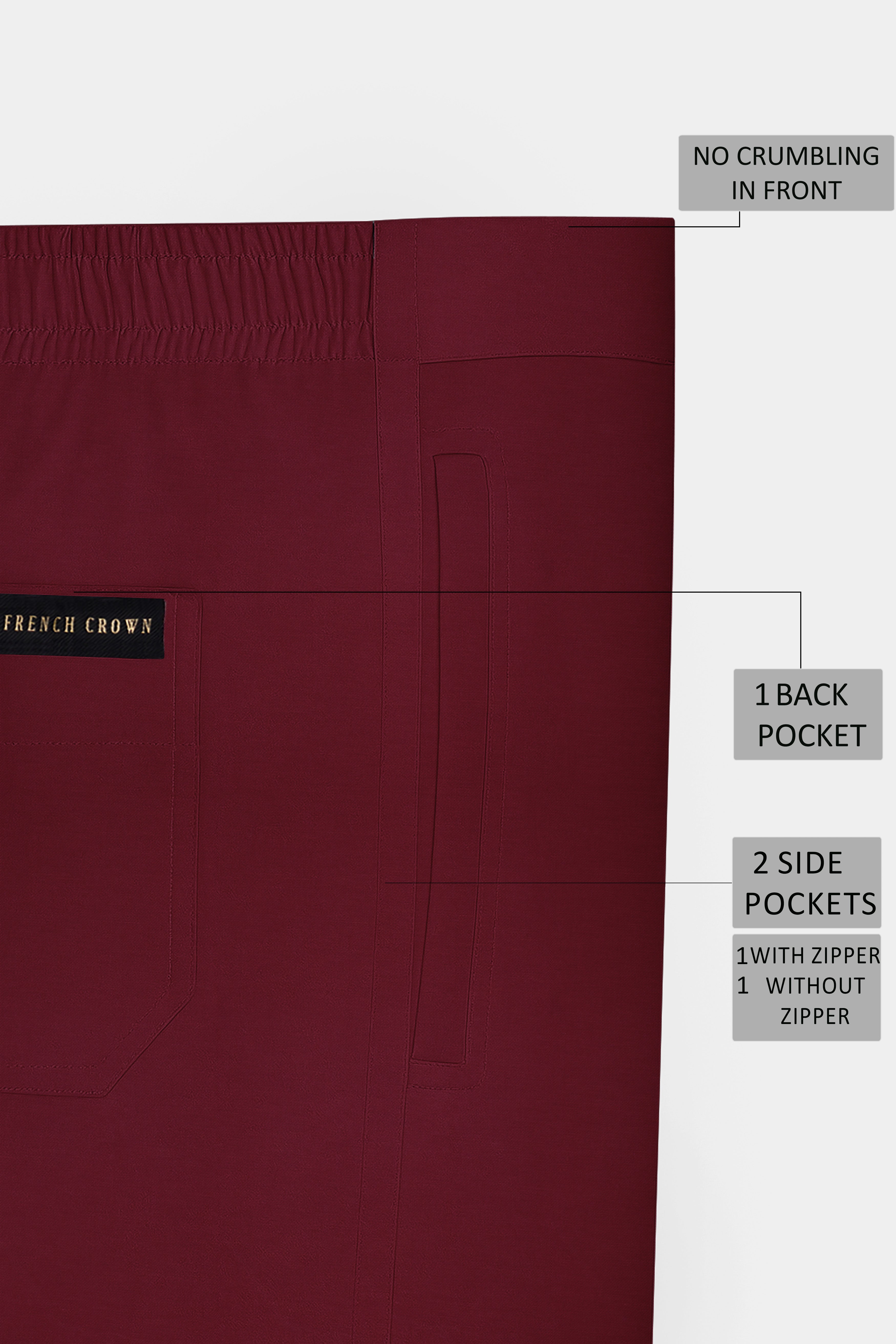 Flyvivo-Aubergine Maroon Twill Premium Cotton Lounge Pant