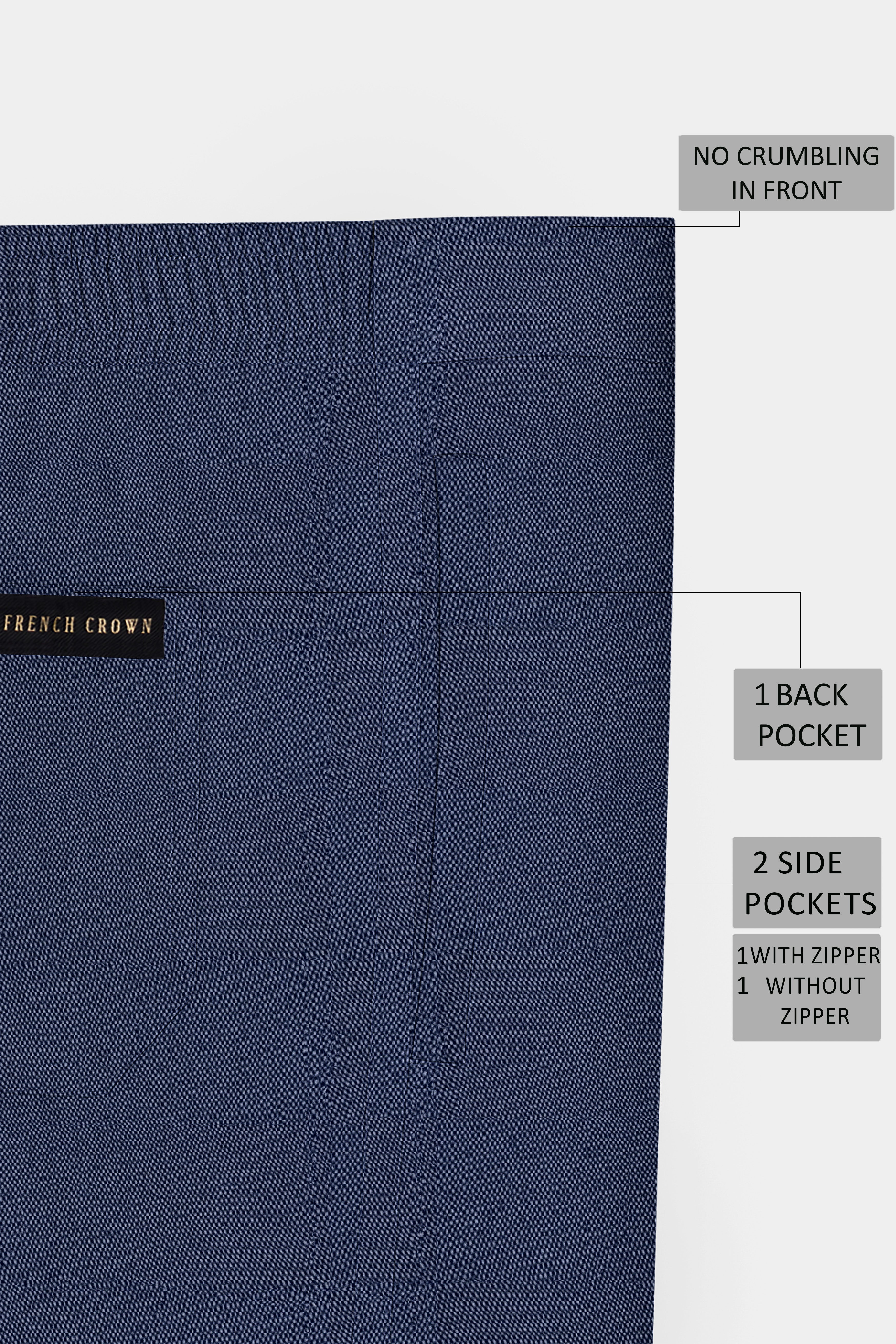 Oxivra-Tealish Blue Textured Oxford Super Soft Premium Cotton Lounge Pant