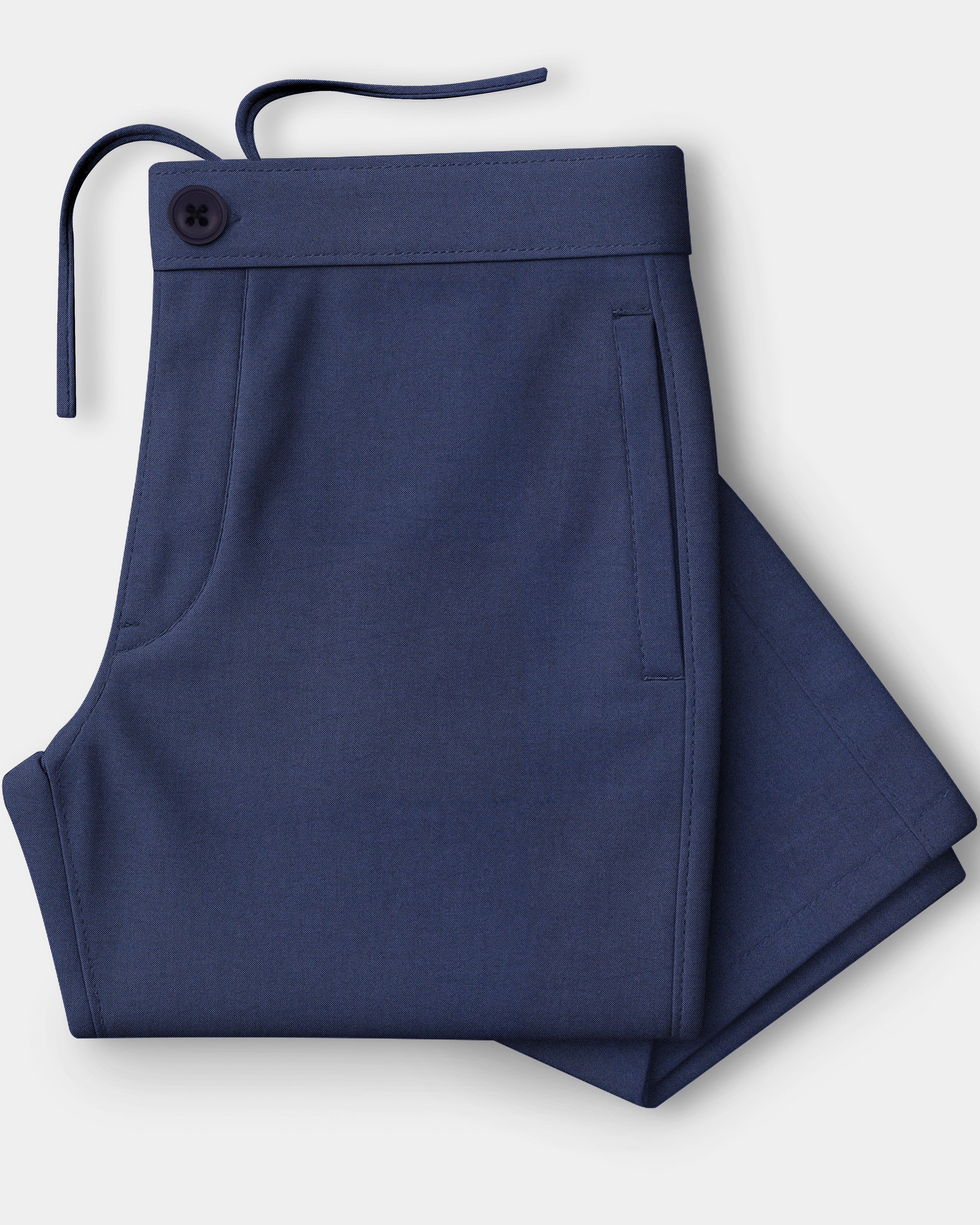 Oxivra-Tealish Blue Textured Oxford Super Soft Premium Cotton Lounge Pant