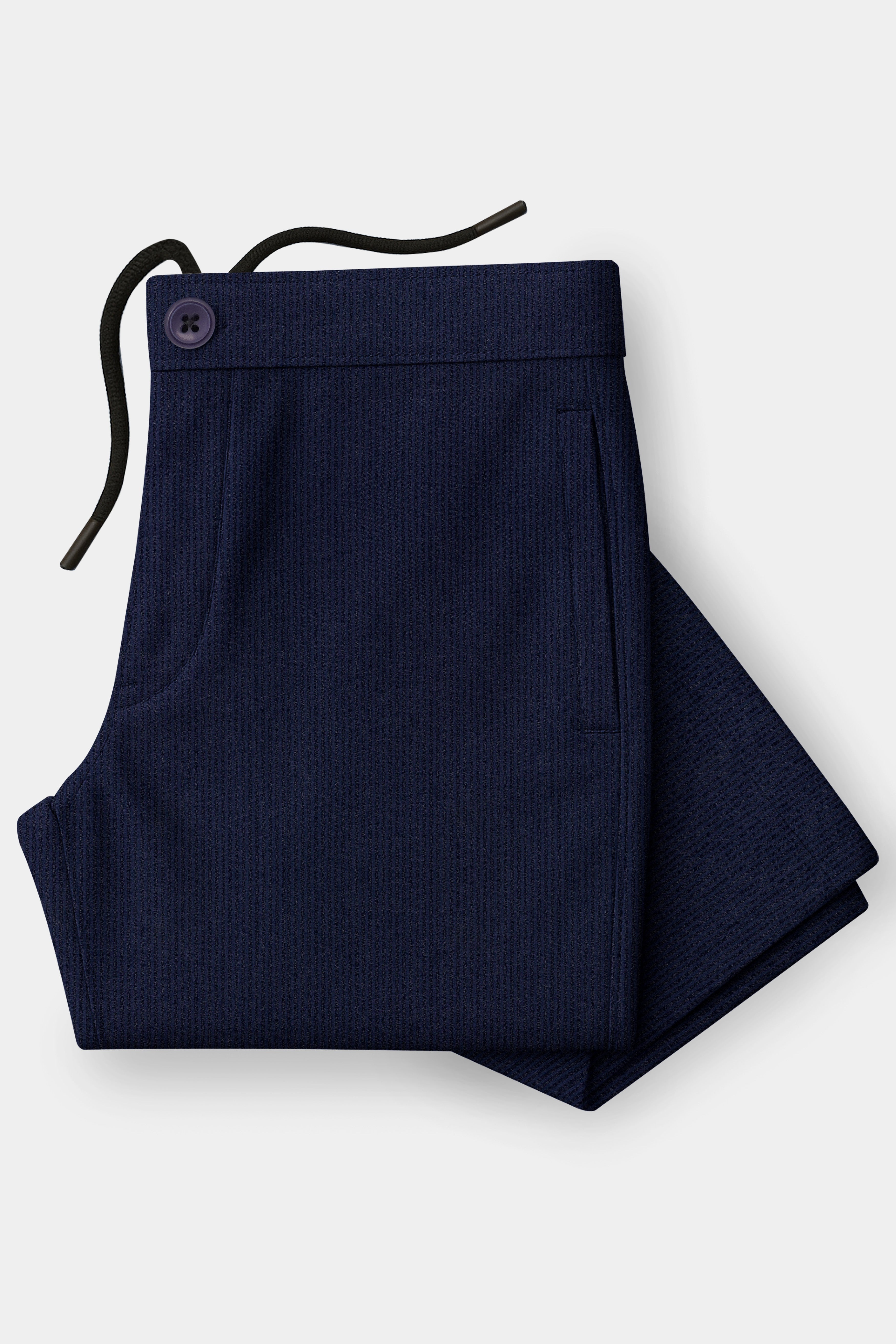 Gizora-Vulcan Blue Striped seersucker Super Soft Giza Cotton Lounge Pant