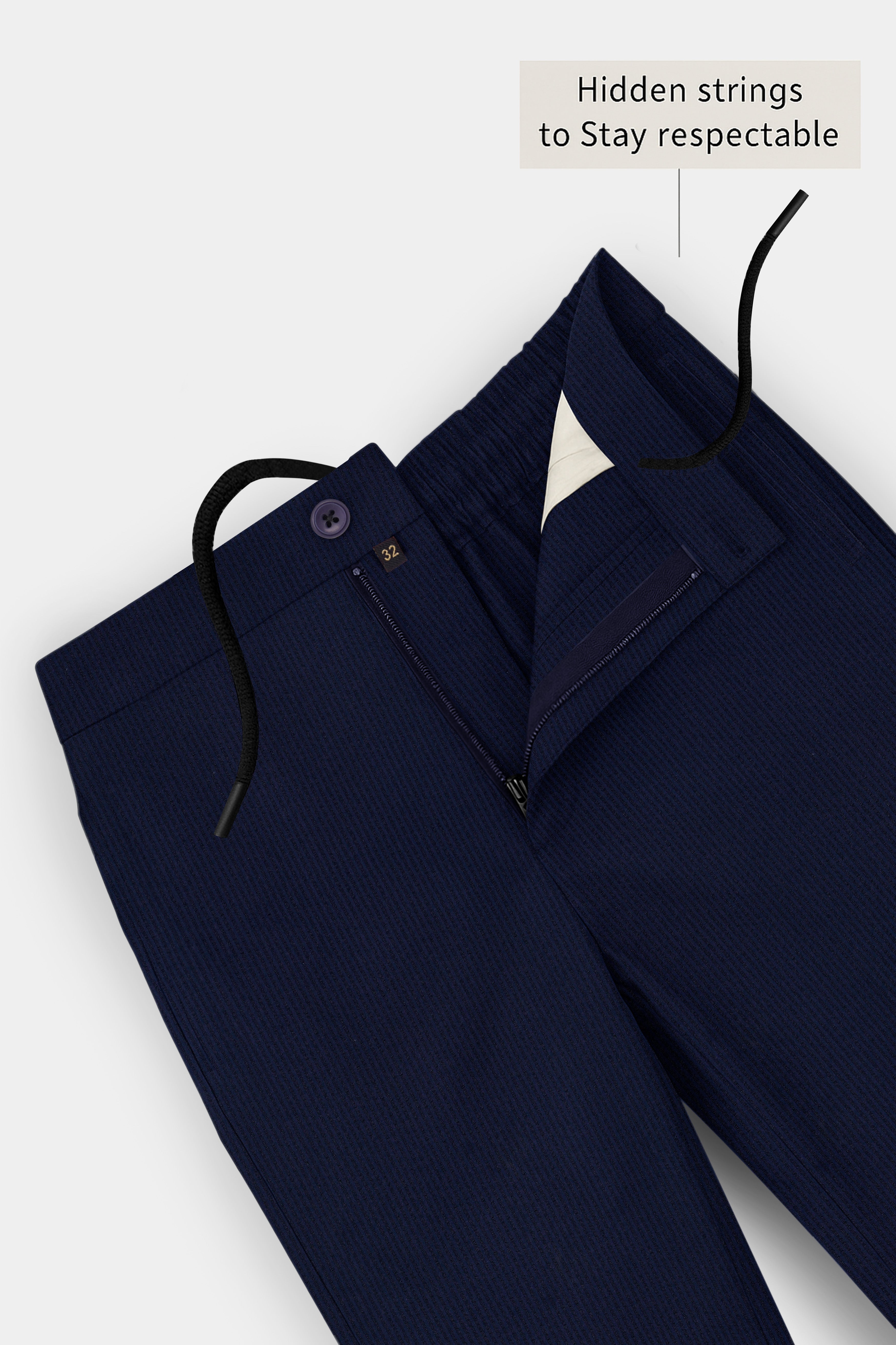 Gizora-Vulcan Blue Striped seersucker Super Soft Giza Cotton Lounge Pant