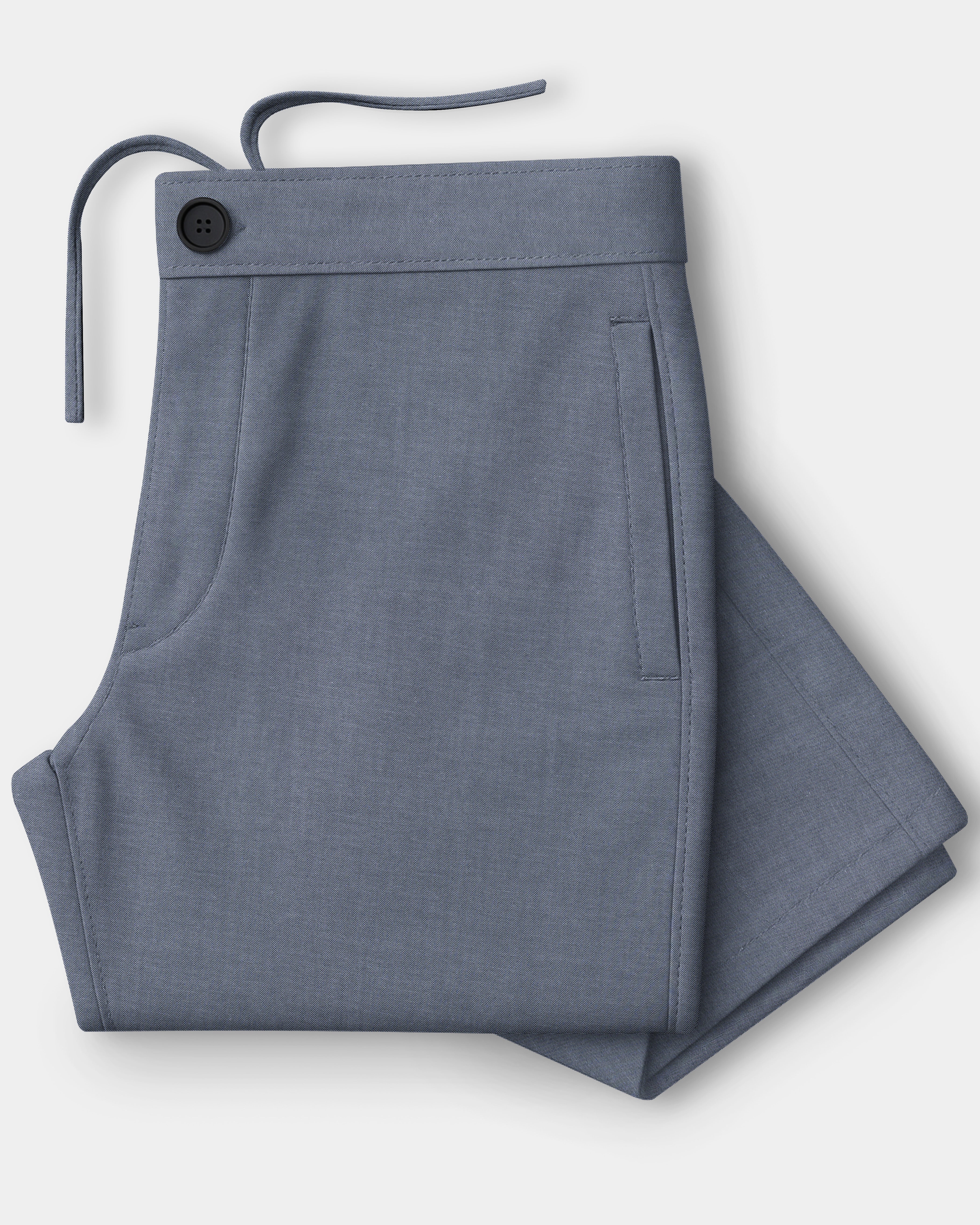 Truvisse-Trout Gray Textured Oxford Super Soft Premium Cotton Lounge Pant