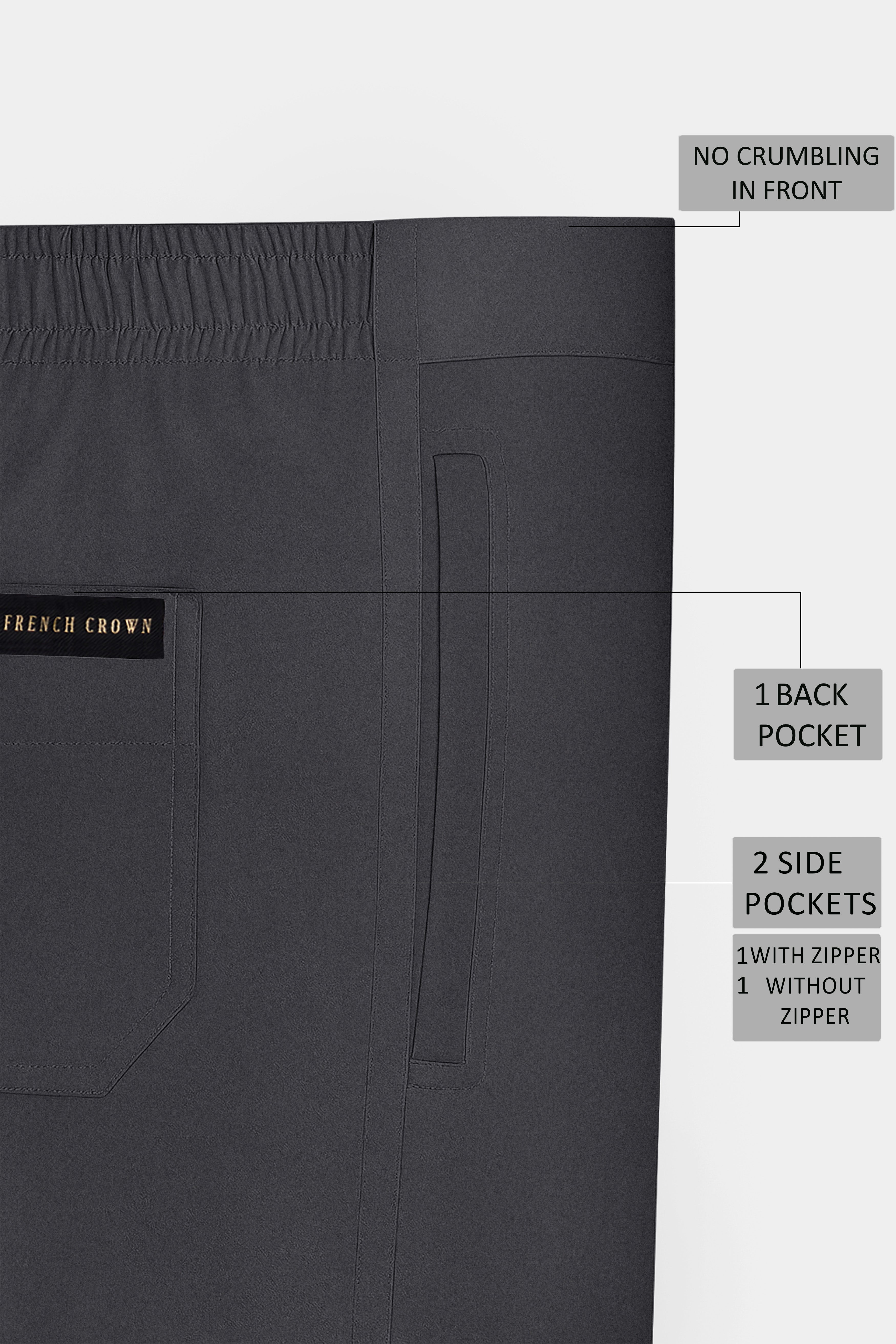 Grivell-Iridium Gray Super Soft Poplin Giza Cotton Lounge Pant