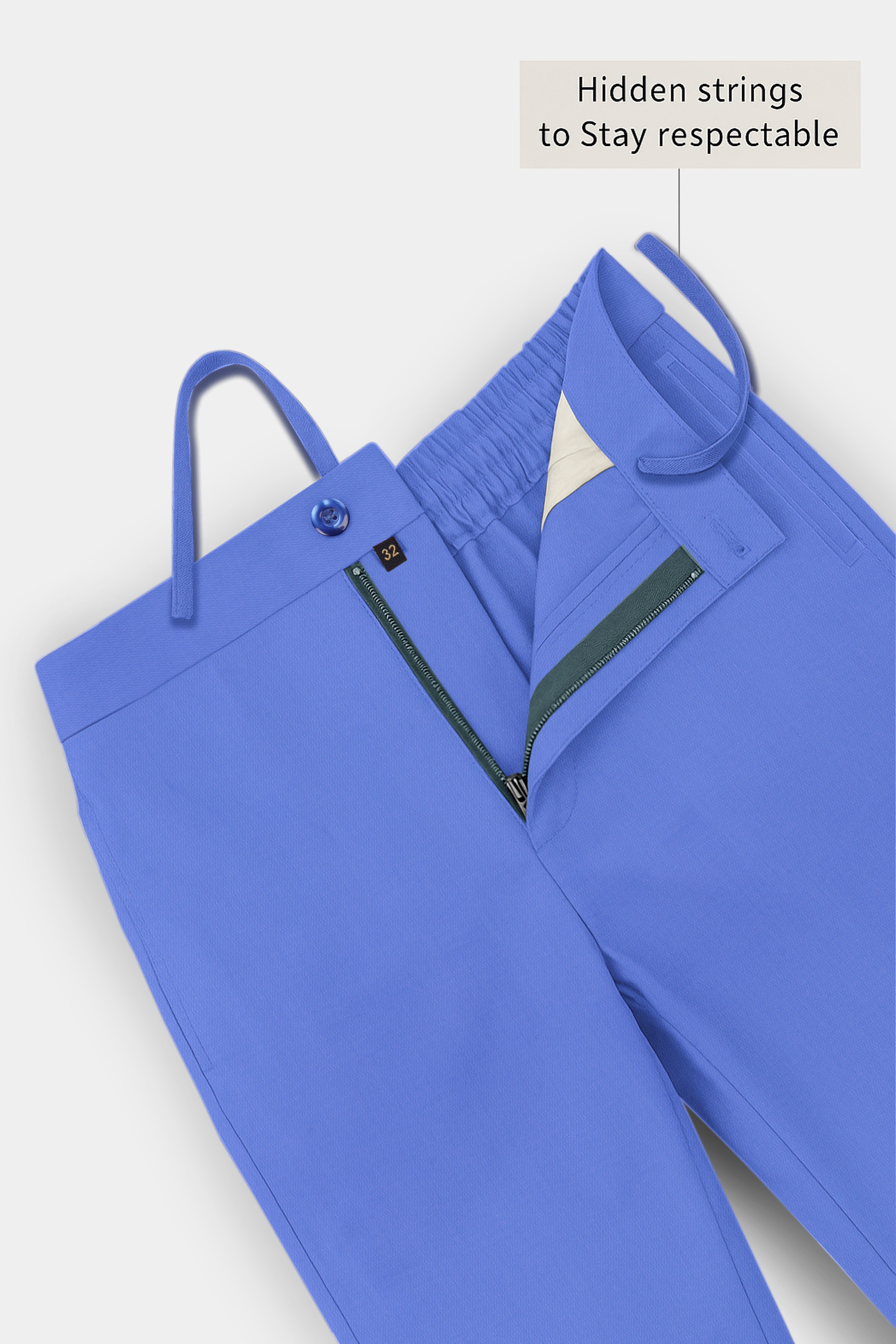 Bluviro-Tufts Blue Zig-Zag Weave Dobby Textured Premium Cotton Lounge Pant