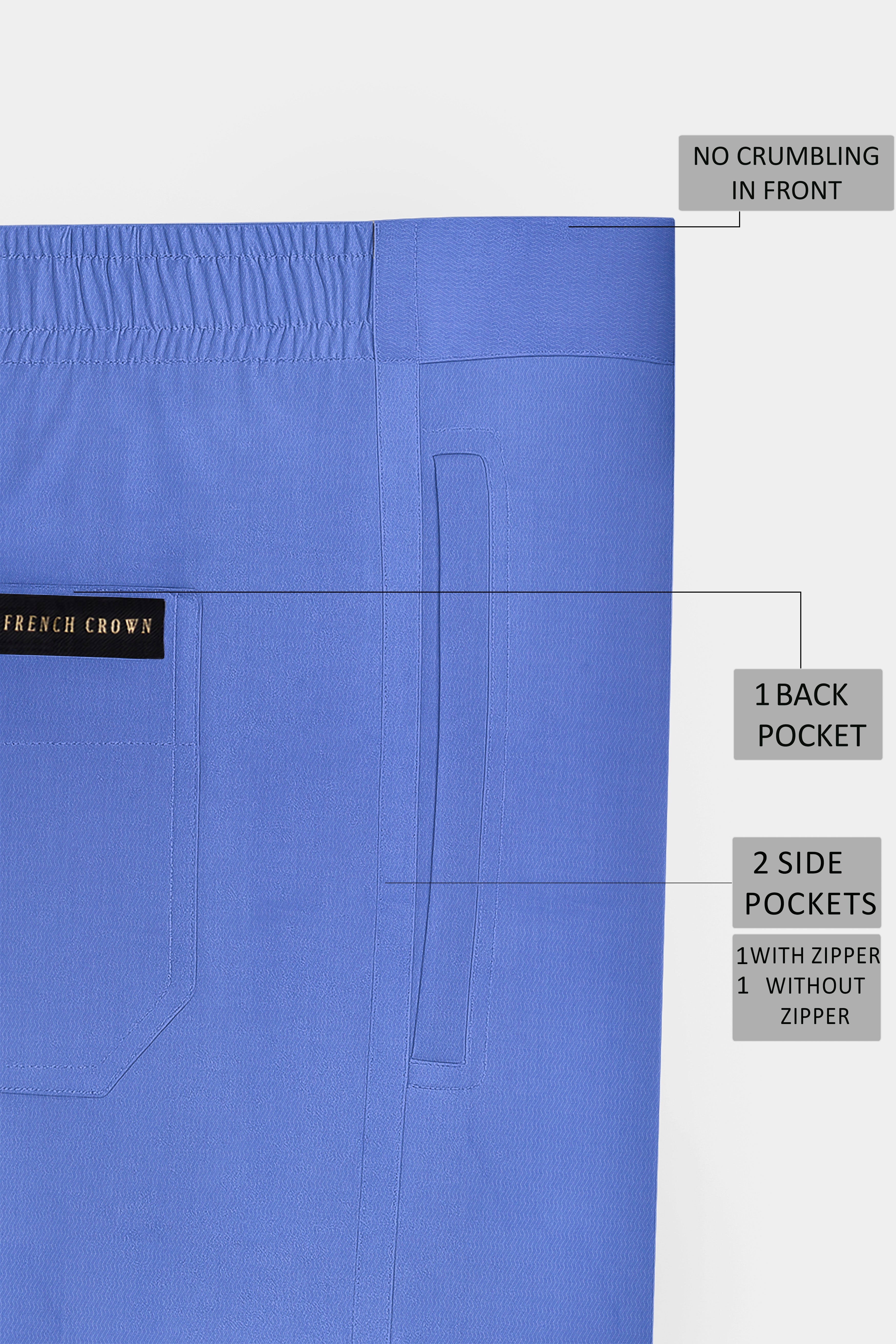 Bluviro-Tufts Blue Zig-Zag Weave Dobby Textured Premium Cotton Lounge Pant