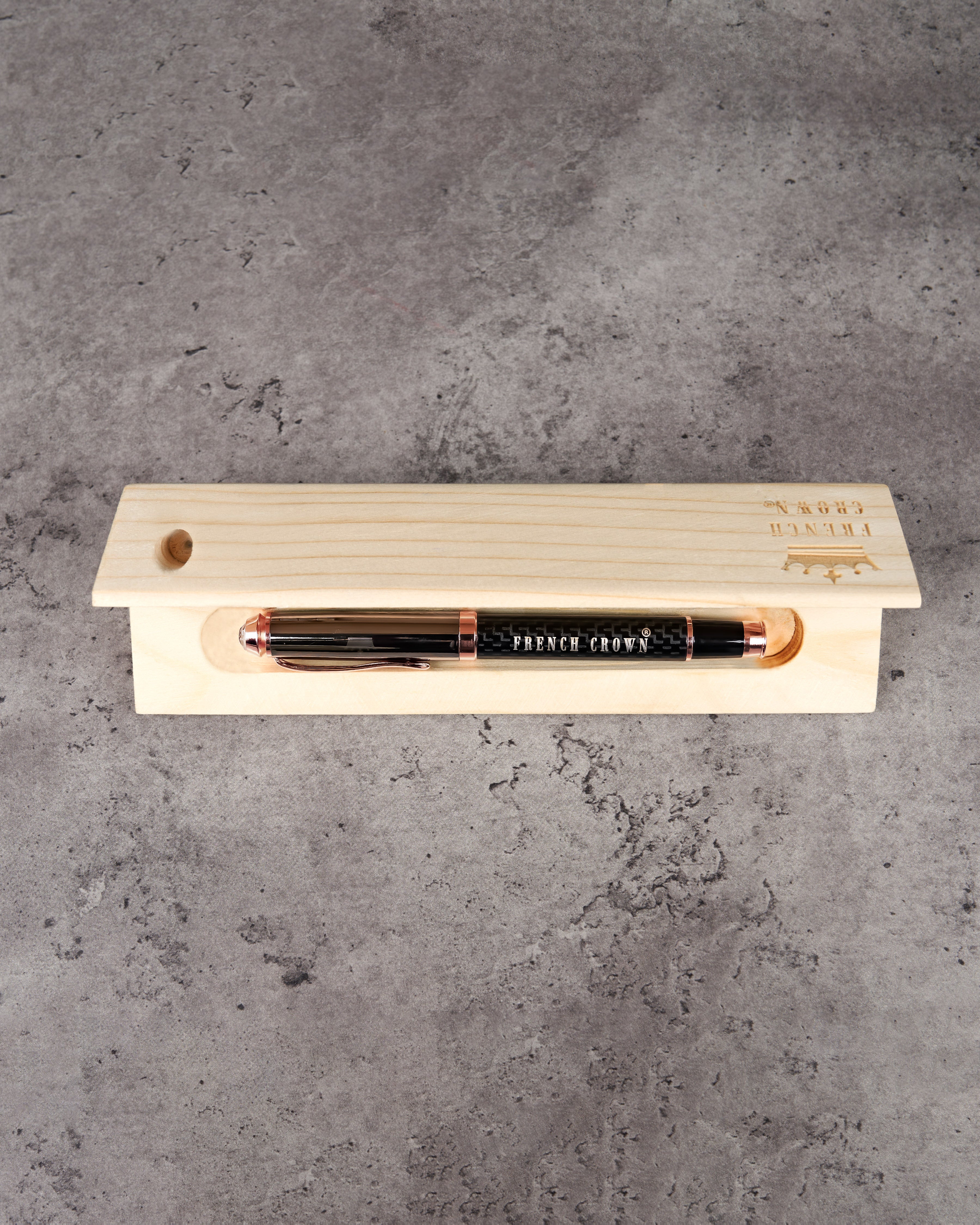 Jade Black with glossy Brown Cap Roller Pen P037