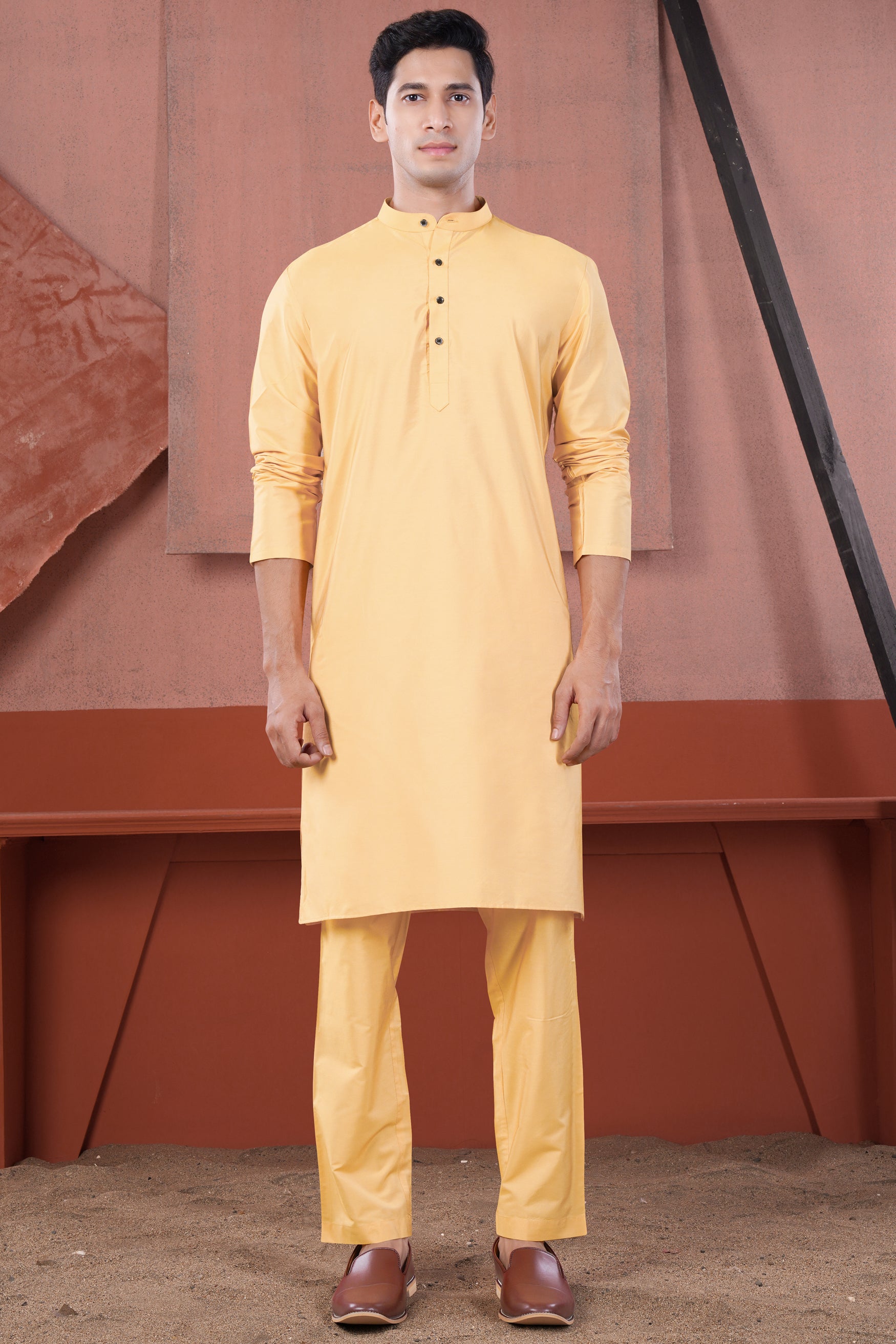 Manhattan Orange Subtle Sheen Viscose Pajama F-8917