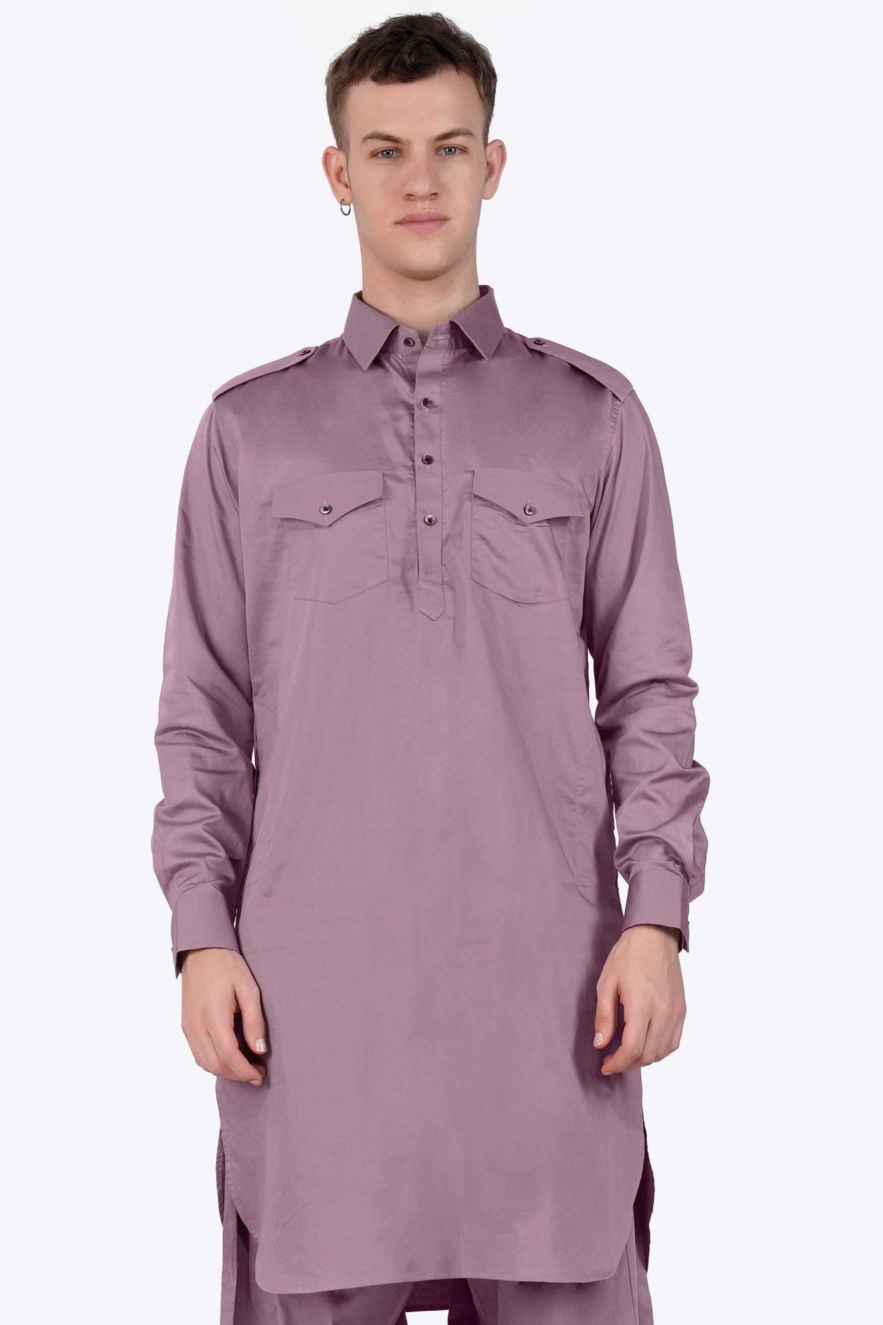 Light Mauave Purple Subtle Sheen Super Soft Premium Cotton Pathani