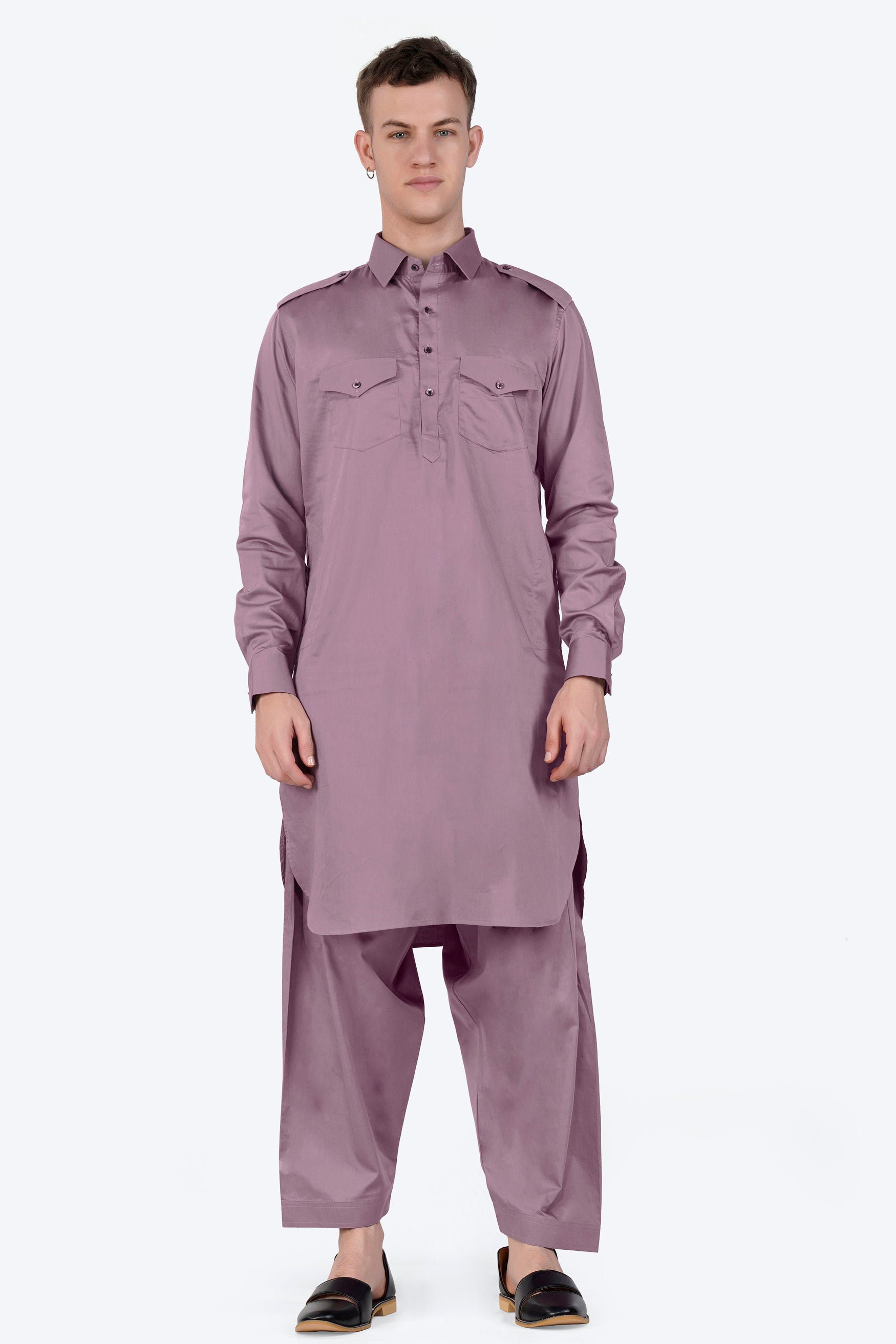 Light Mauave Purple Subtle Sheen Super Soft Premium Cotton Pathani