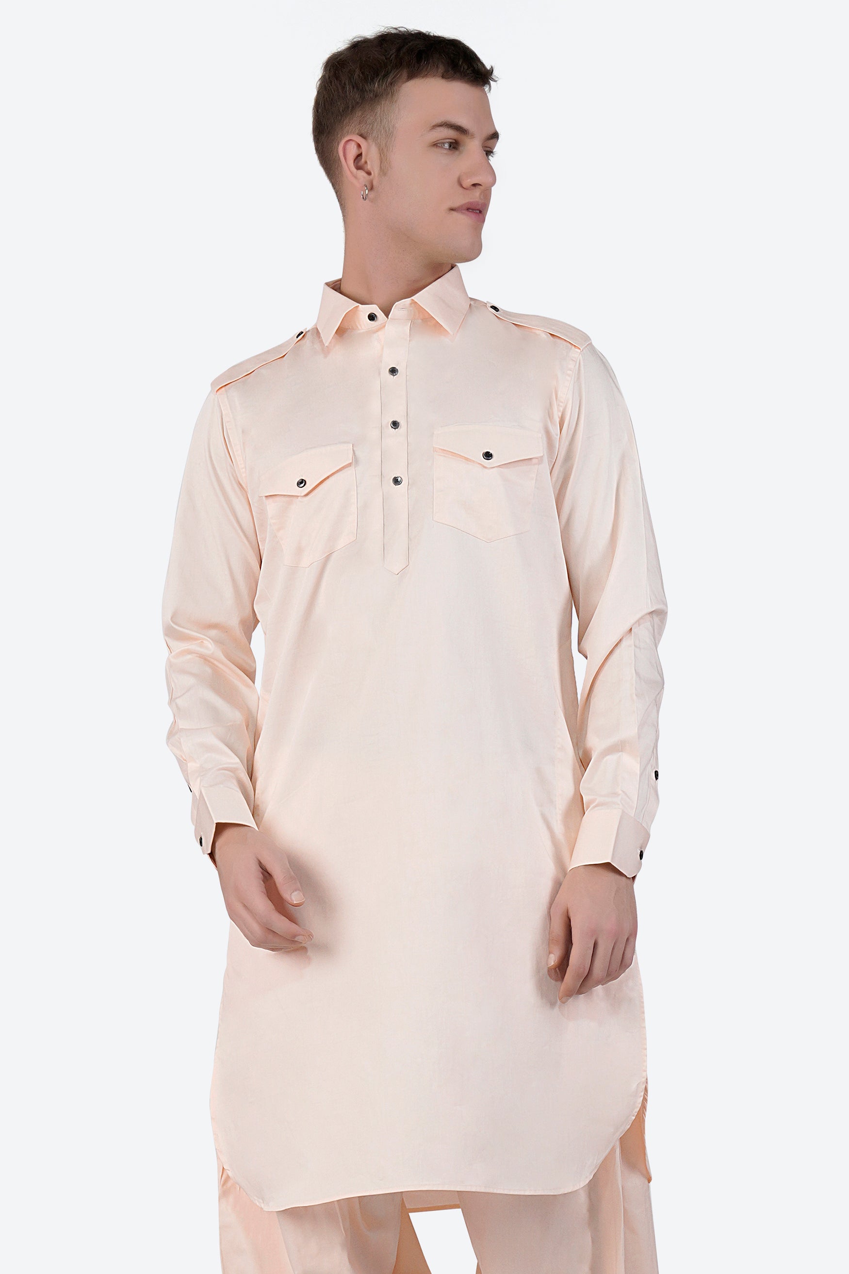 Gainsboro Beige Subtle Sheen Super Soft Premium Cotton Pathani