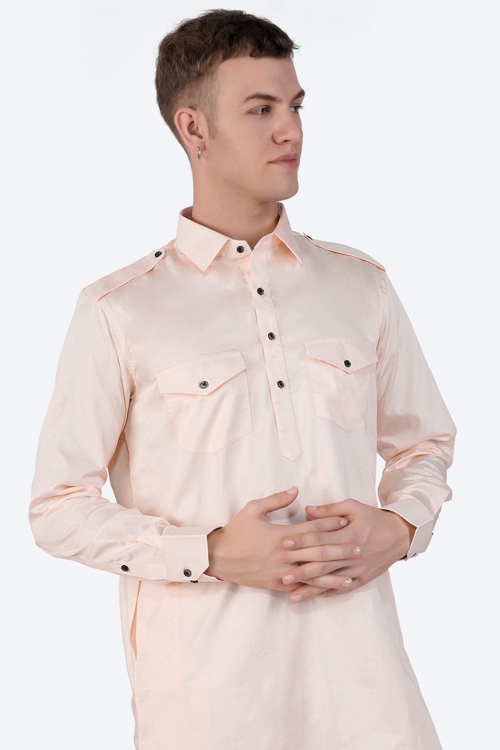 Gainsboro Beige Subtle Sheen Super Soft Premium Cotton Pathani
