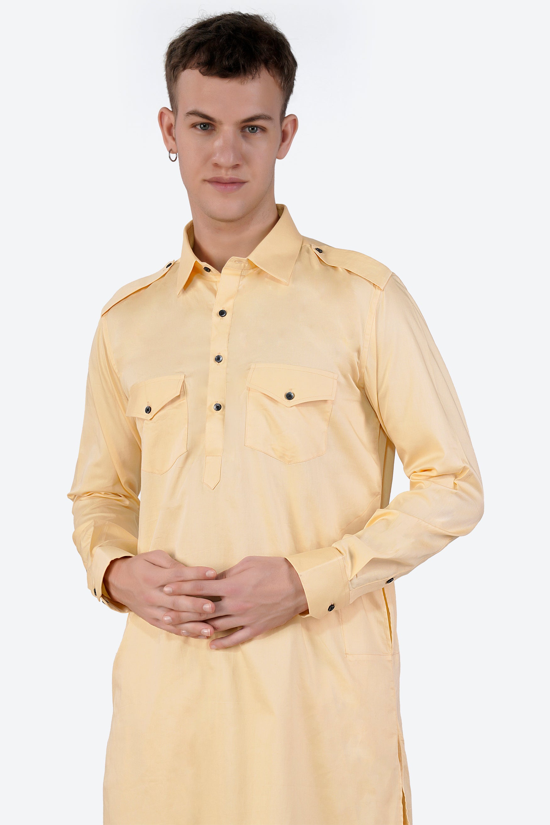 Hampton Beige Subtle Sheen Super Soft Premium Cotton Pathani