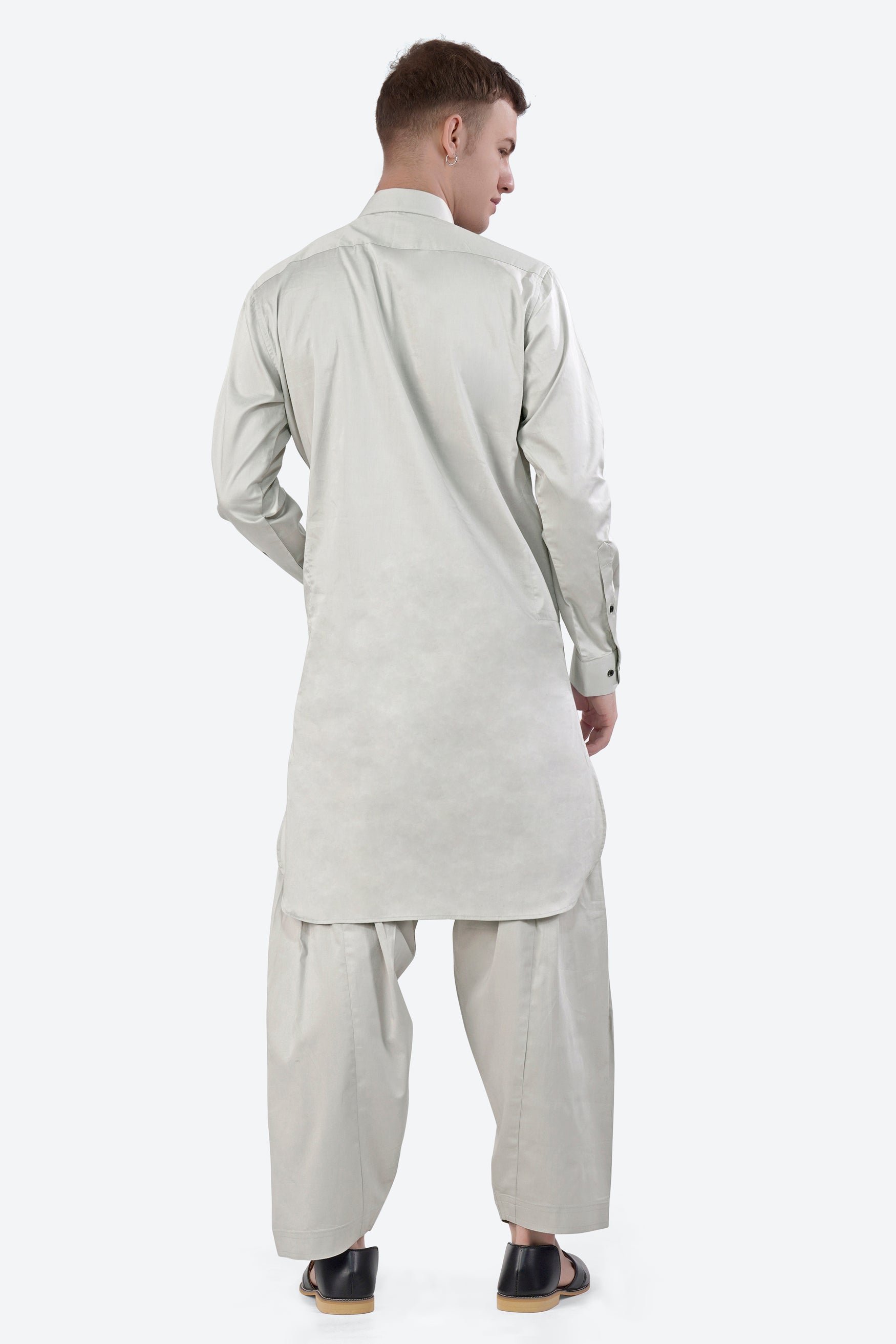 Celeste Gray Subtle Sheen Super Soft Premium Cotton Pathani