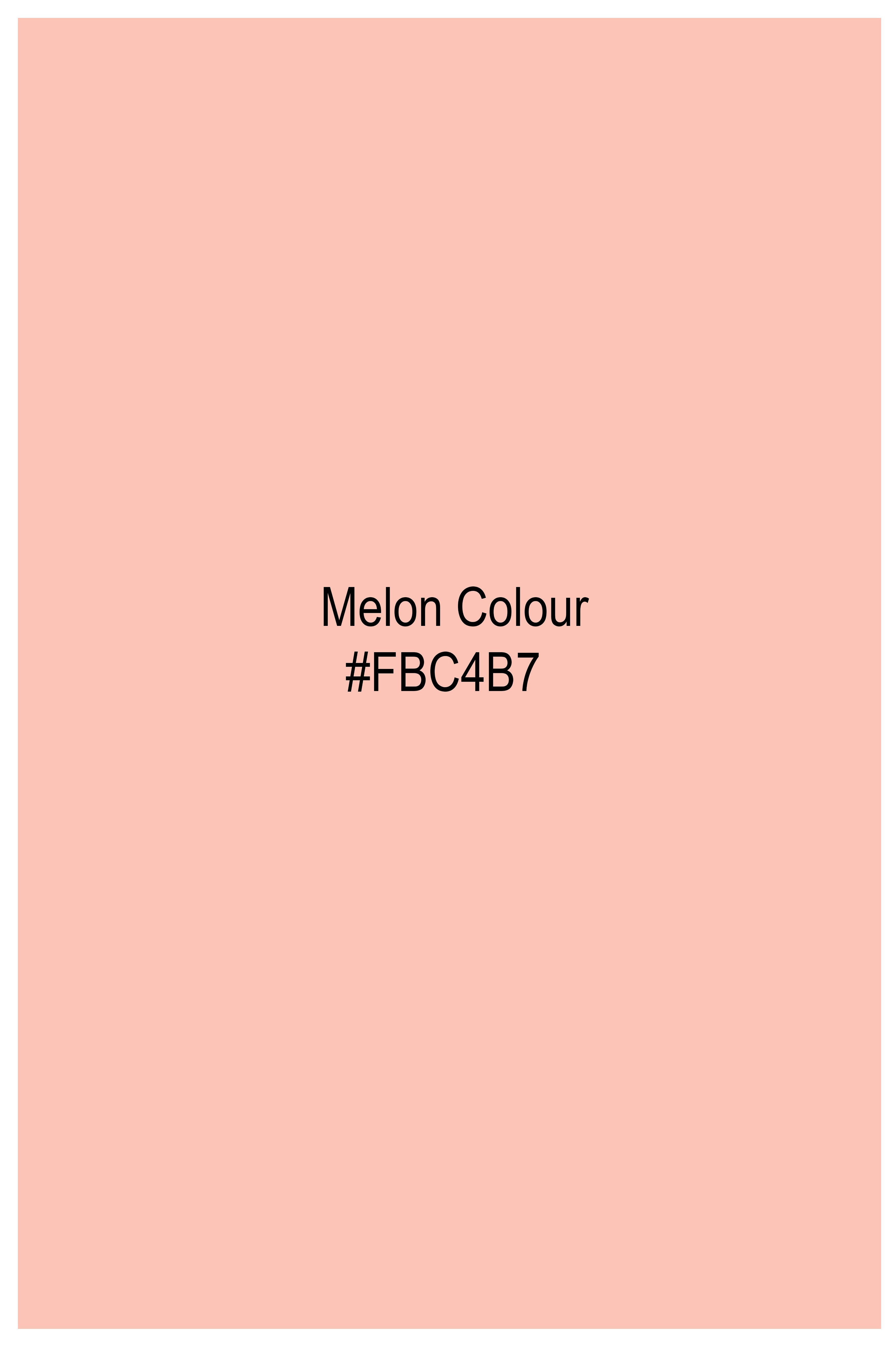 Melon Peach Subtle Sheen Super Soft Premium Cotton Pathani Set