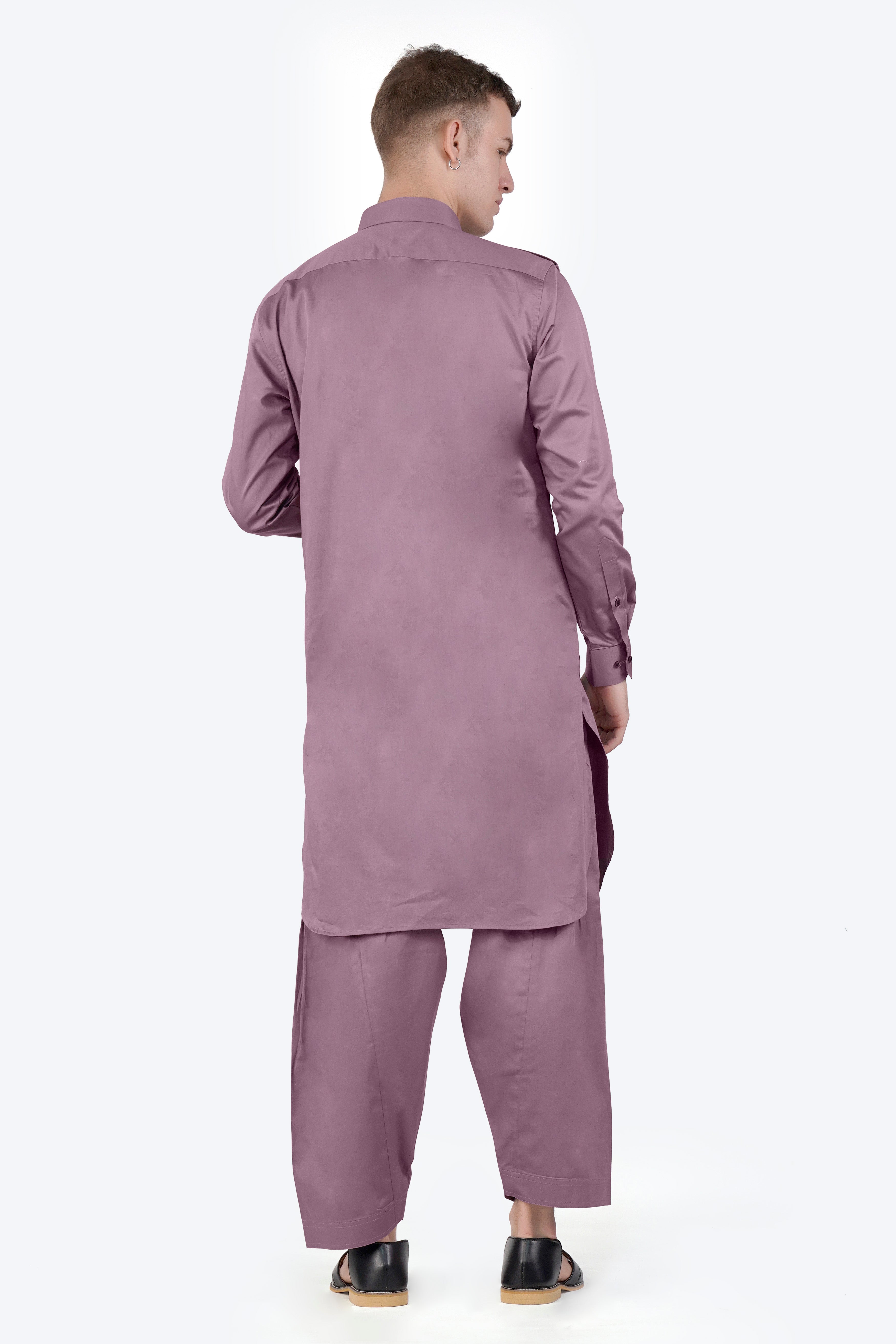 Light Mauave Purple Subtle Sheen Super Soft Premium Cotton Pathani Set