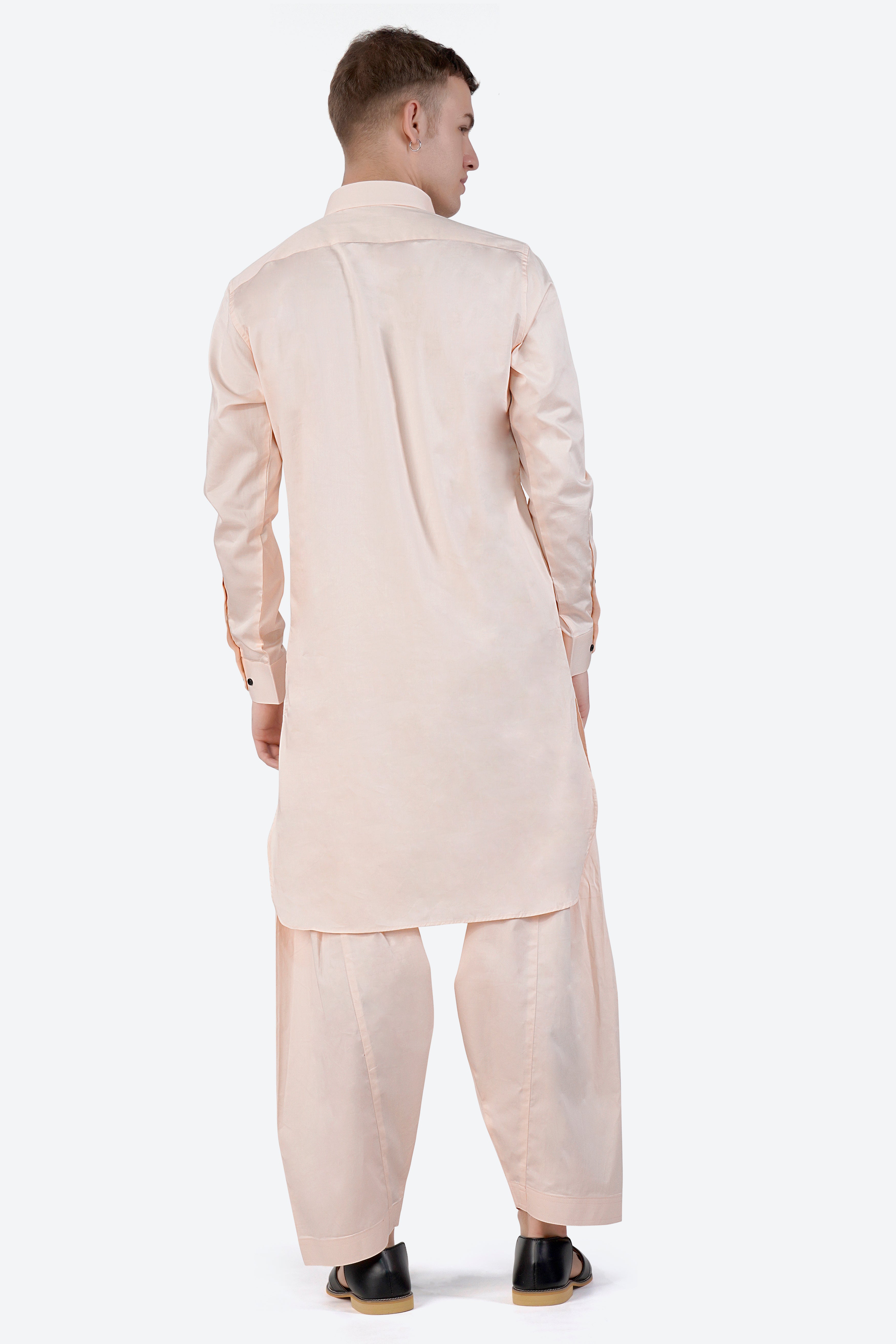 Gainsboro Beige Subtle Sheen Super Soft Premium Cotton Pathani Set