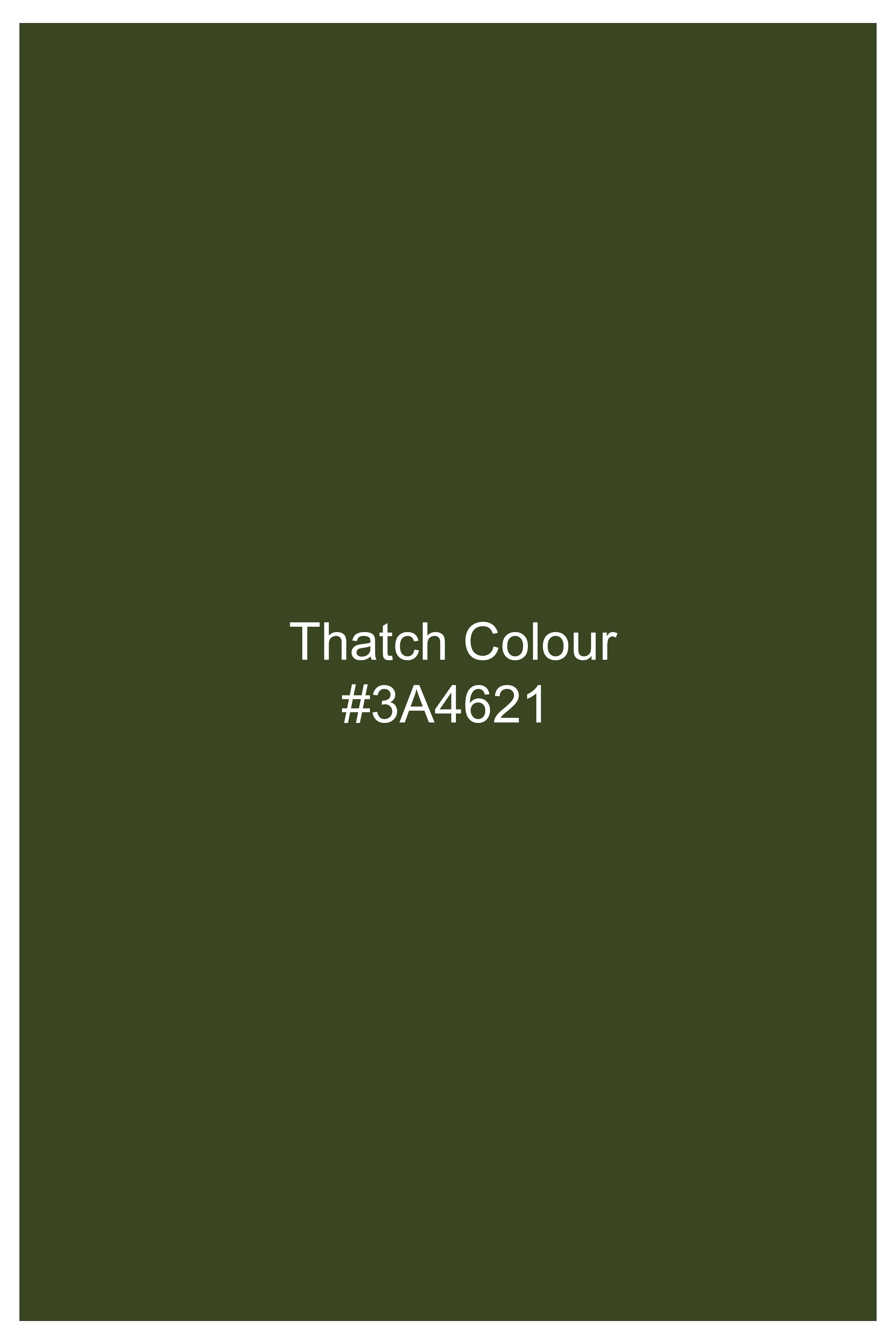 Verdant Veil-Thatch Green Solid Subtle Sheen Super Soft Premium Cotton Dress Shirt