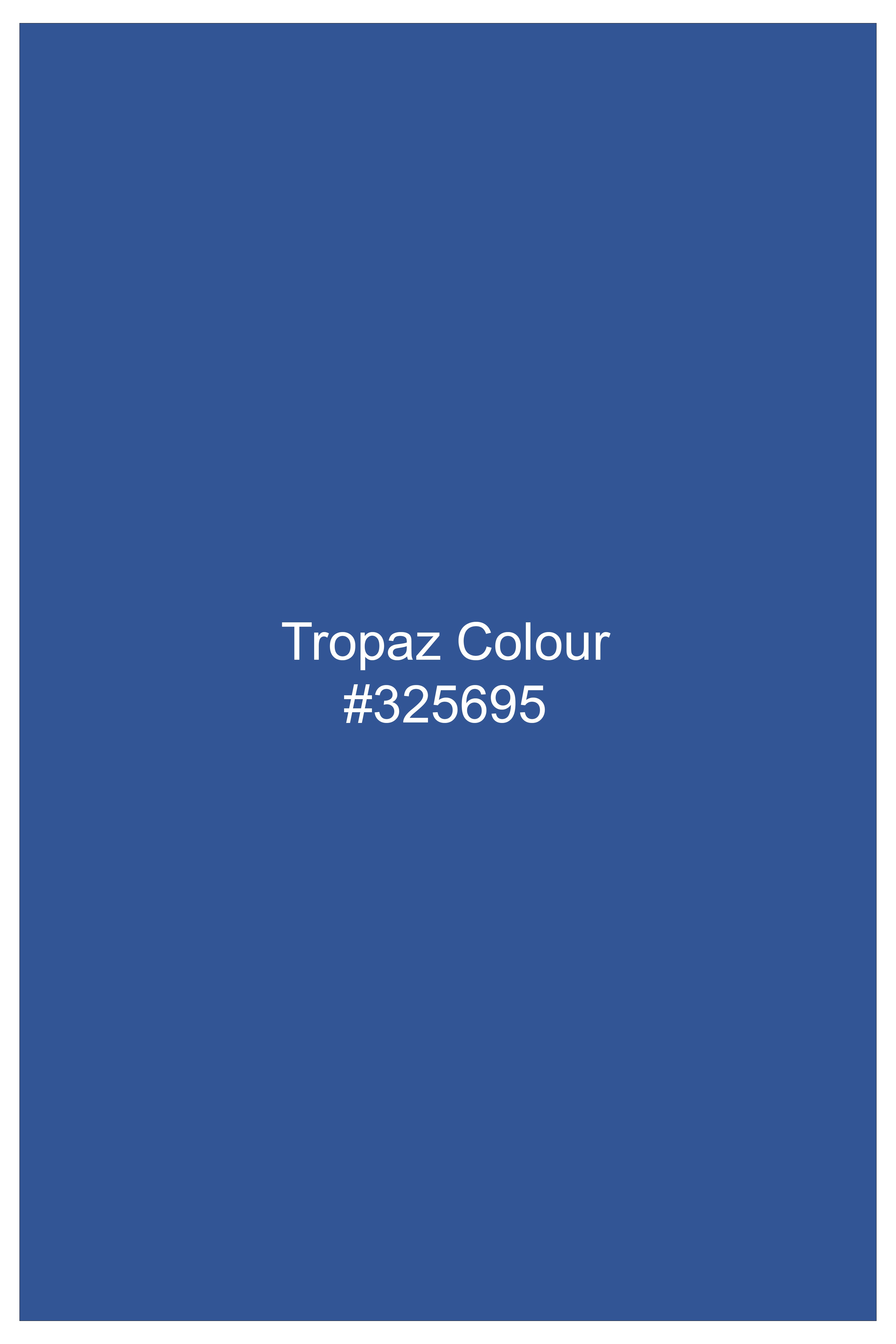 Tropaz Blue Textured Poplin Giza Cotton Lounge Pant
