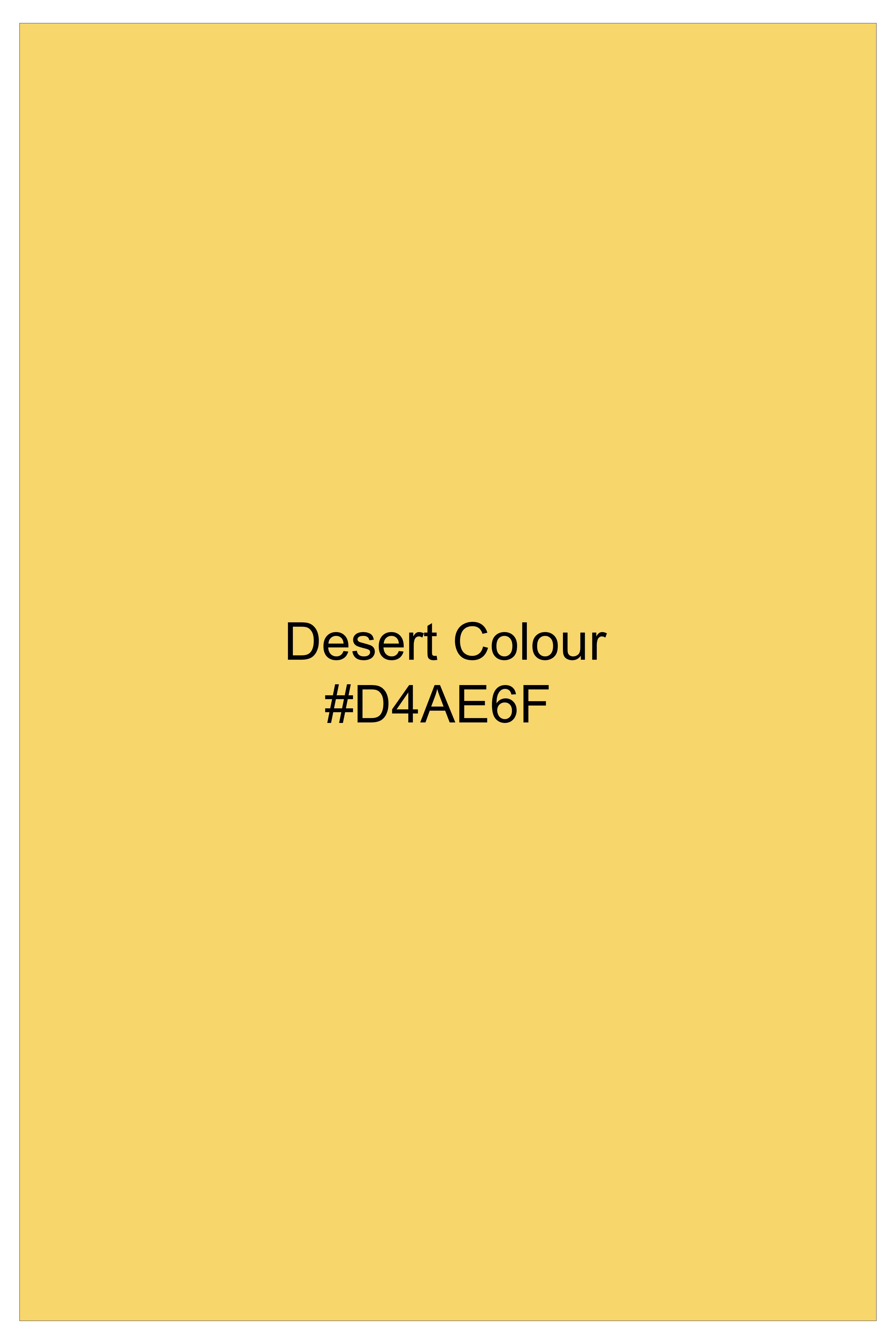 Aurion-Desert Yellow Subtle Sheen Super Soft Premium Cotton Cut Away Collar Dress Shirt