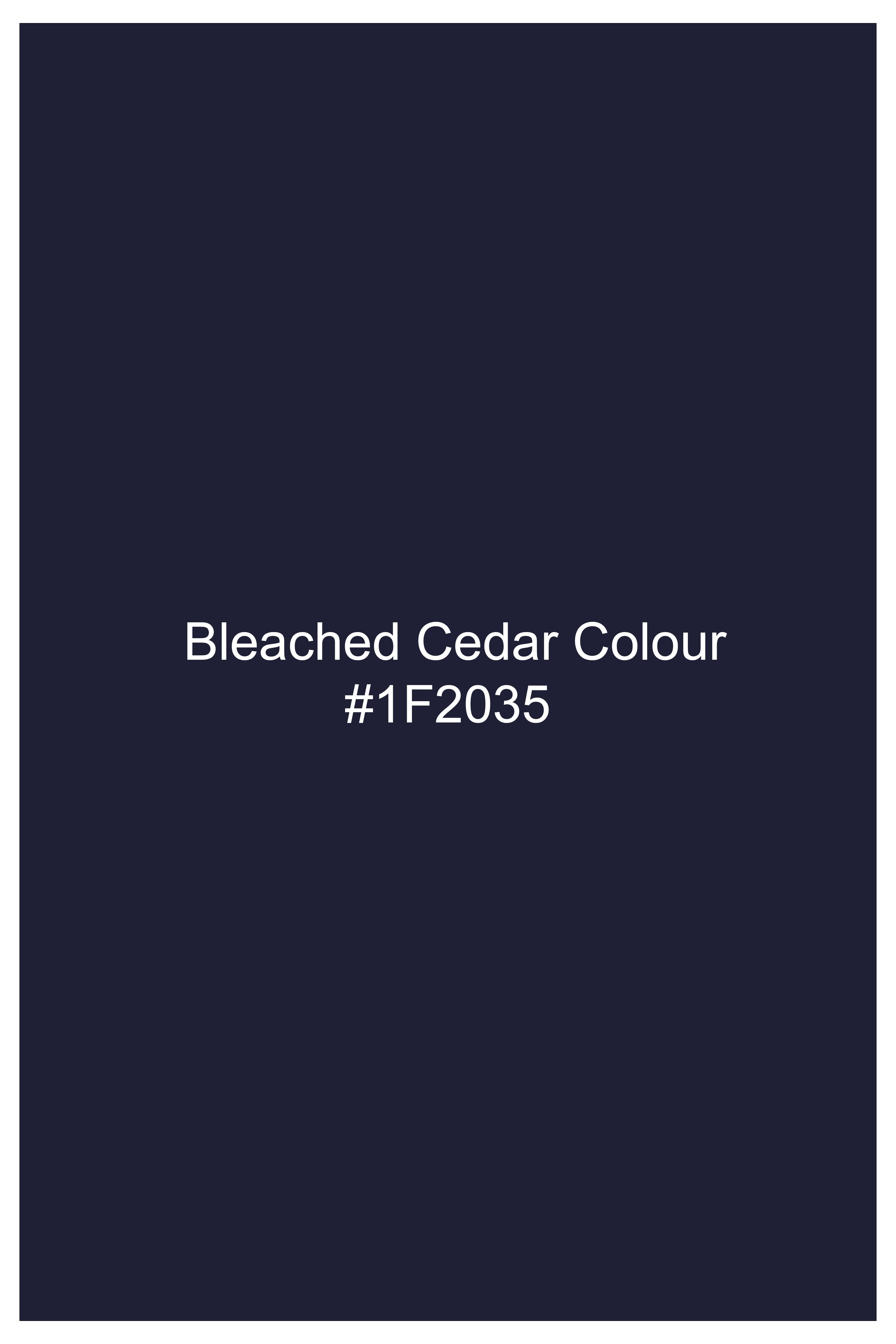 Cedivell-Bleached Cedar Denim Blue Leaf Print Super Soft Premium Cotton Casual Shirt