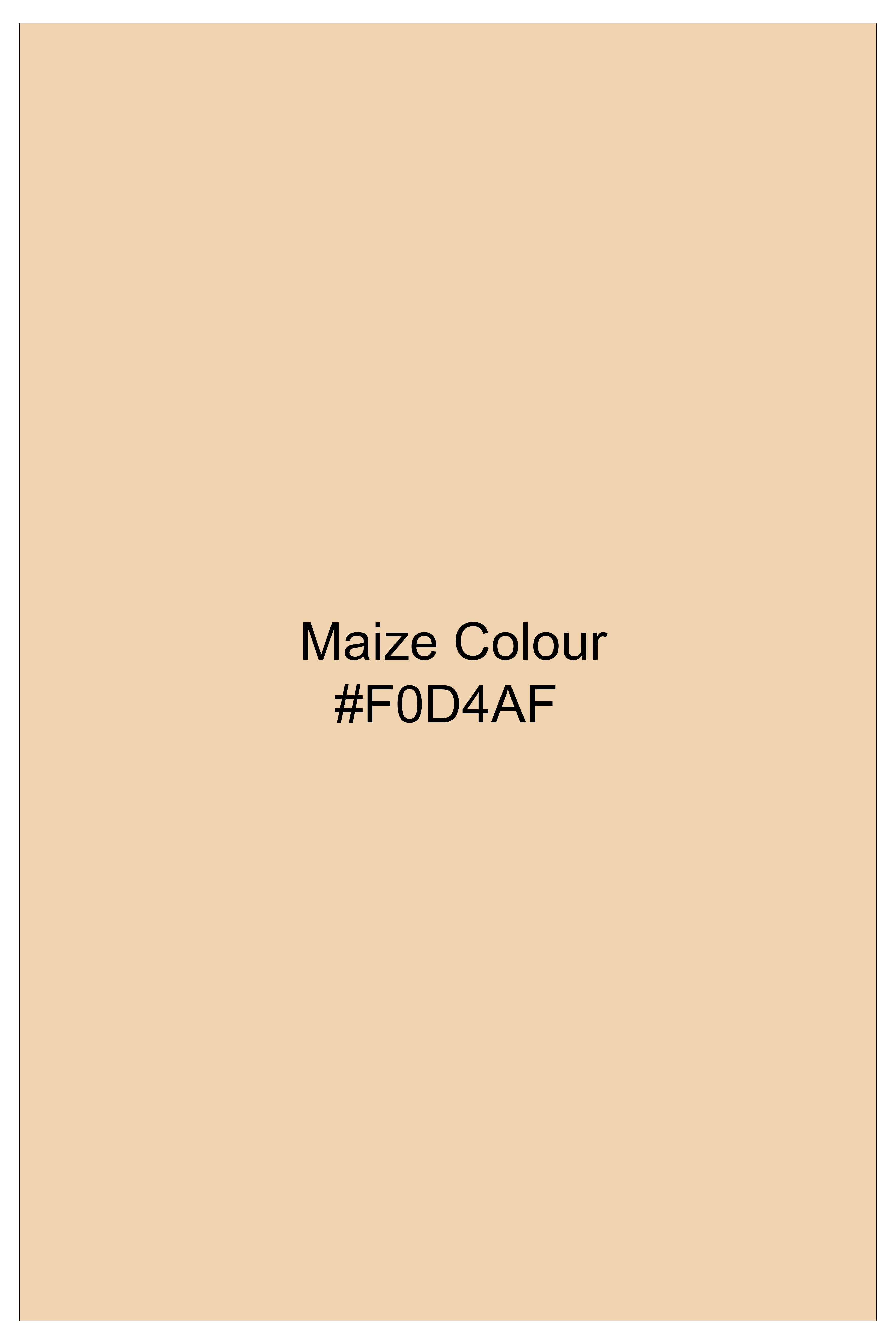 Fayzor-Maize Cream Printed Chambray Premium Cotton Semi Formal Shirt