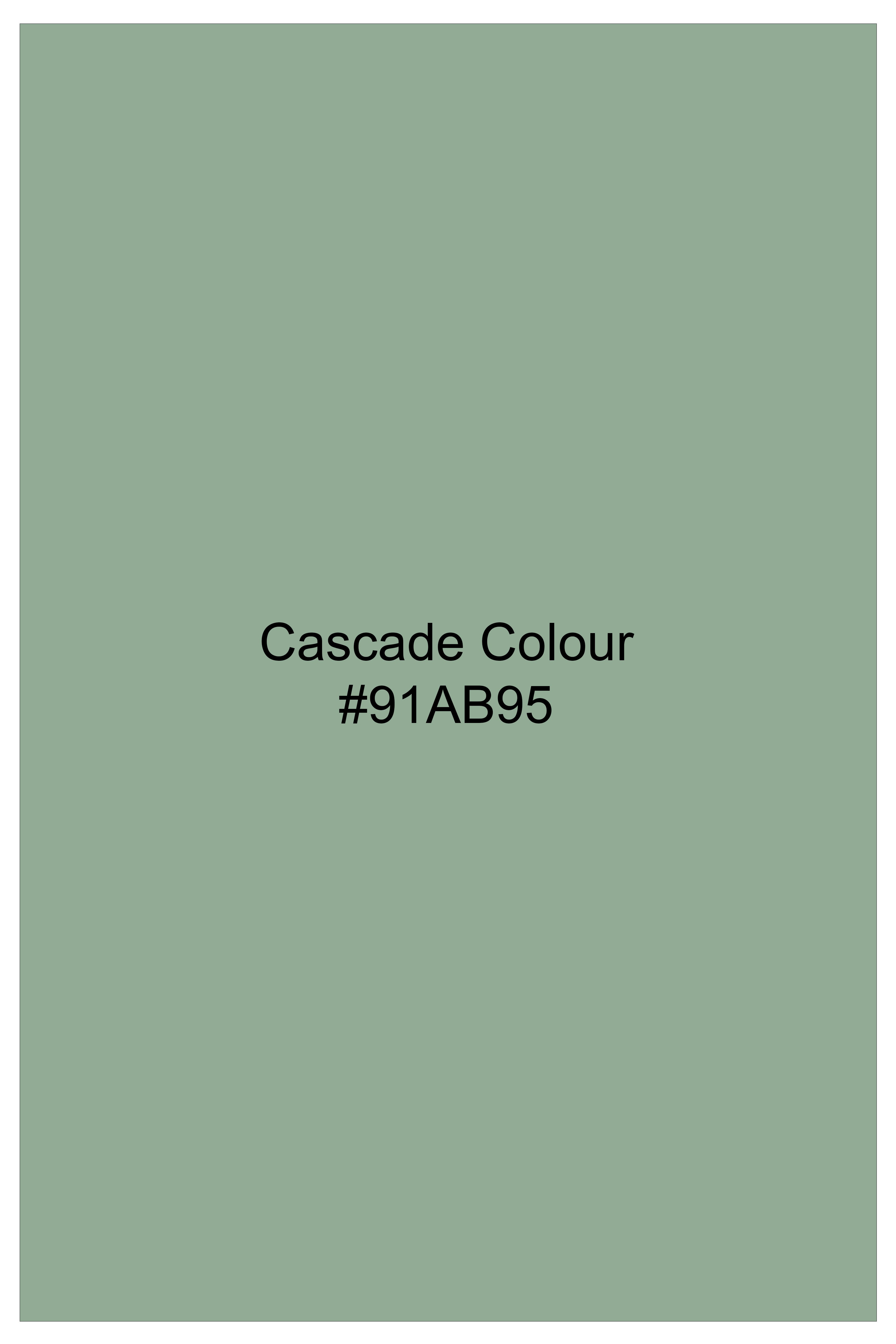 Crest-Cascade Green Dobby Textured Premium Giza Cotton Dress Shirt