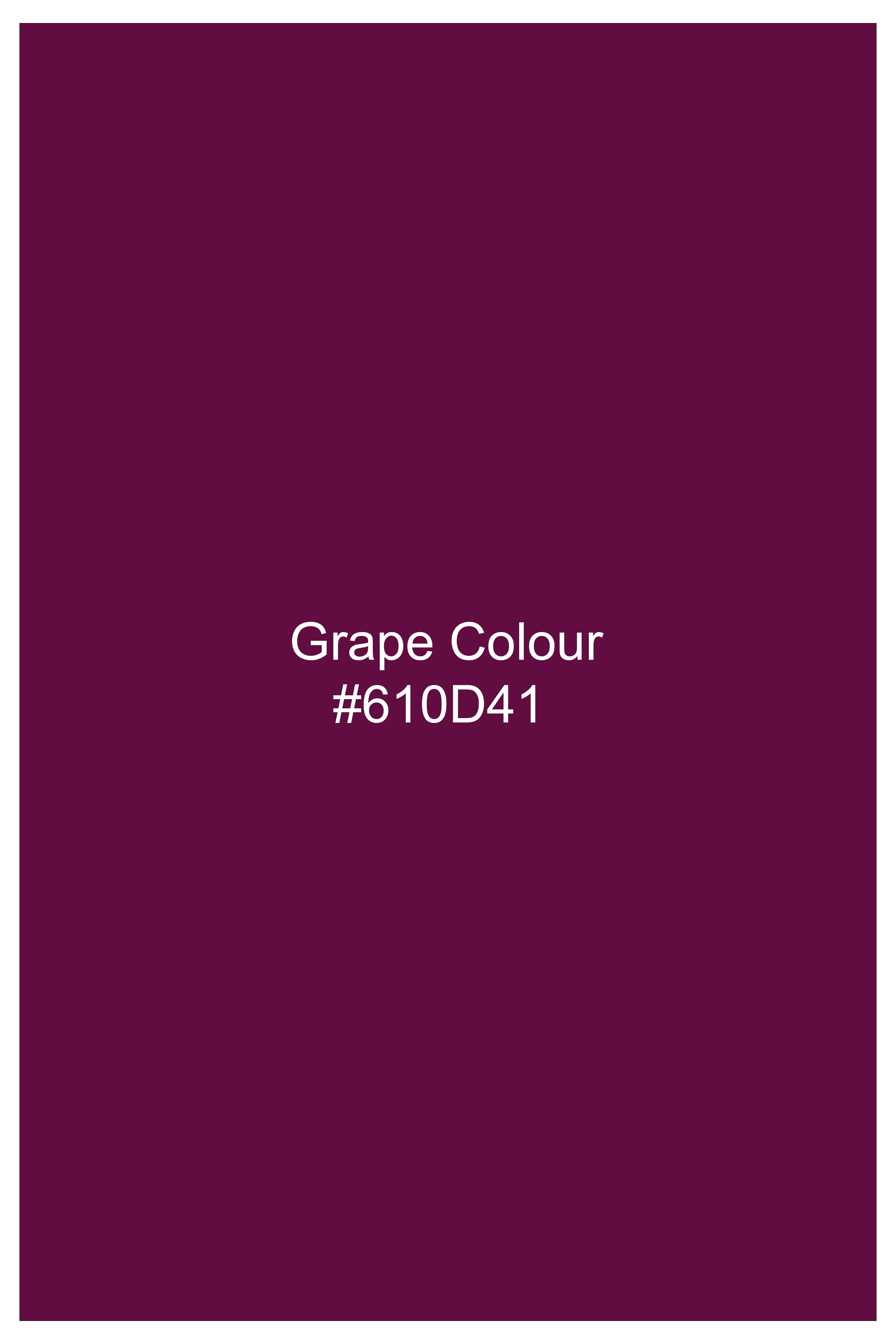 Regalis-Grape Purple Subtle Sheen Super Soft Premium Cotton Mandarin Dress Shirt