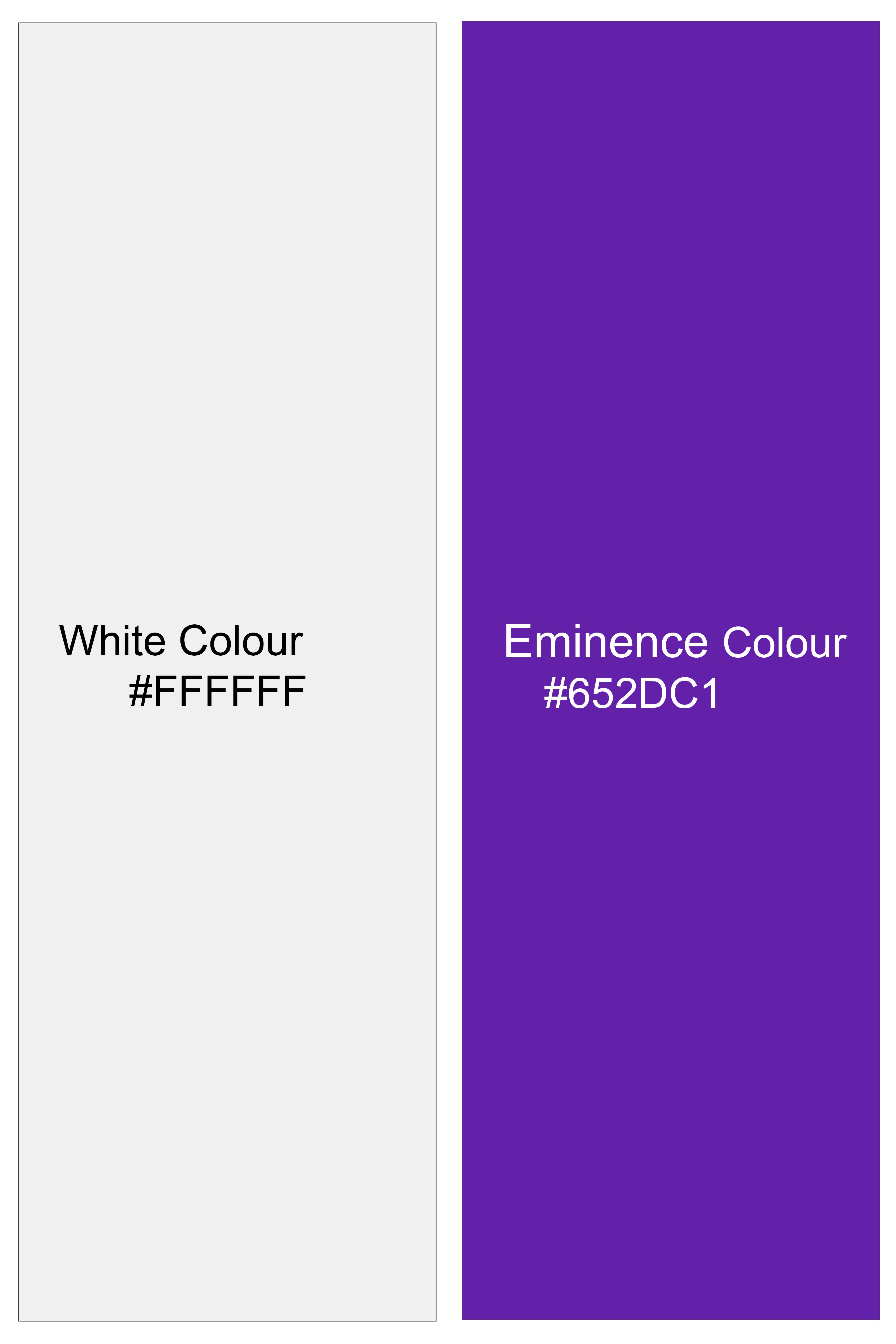 Bianora-Bright White And Eminence Purple Turtles Printed Super Soft Premium Cotton Casual Shirt