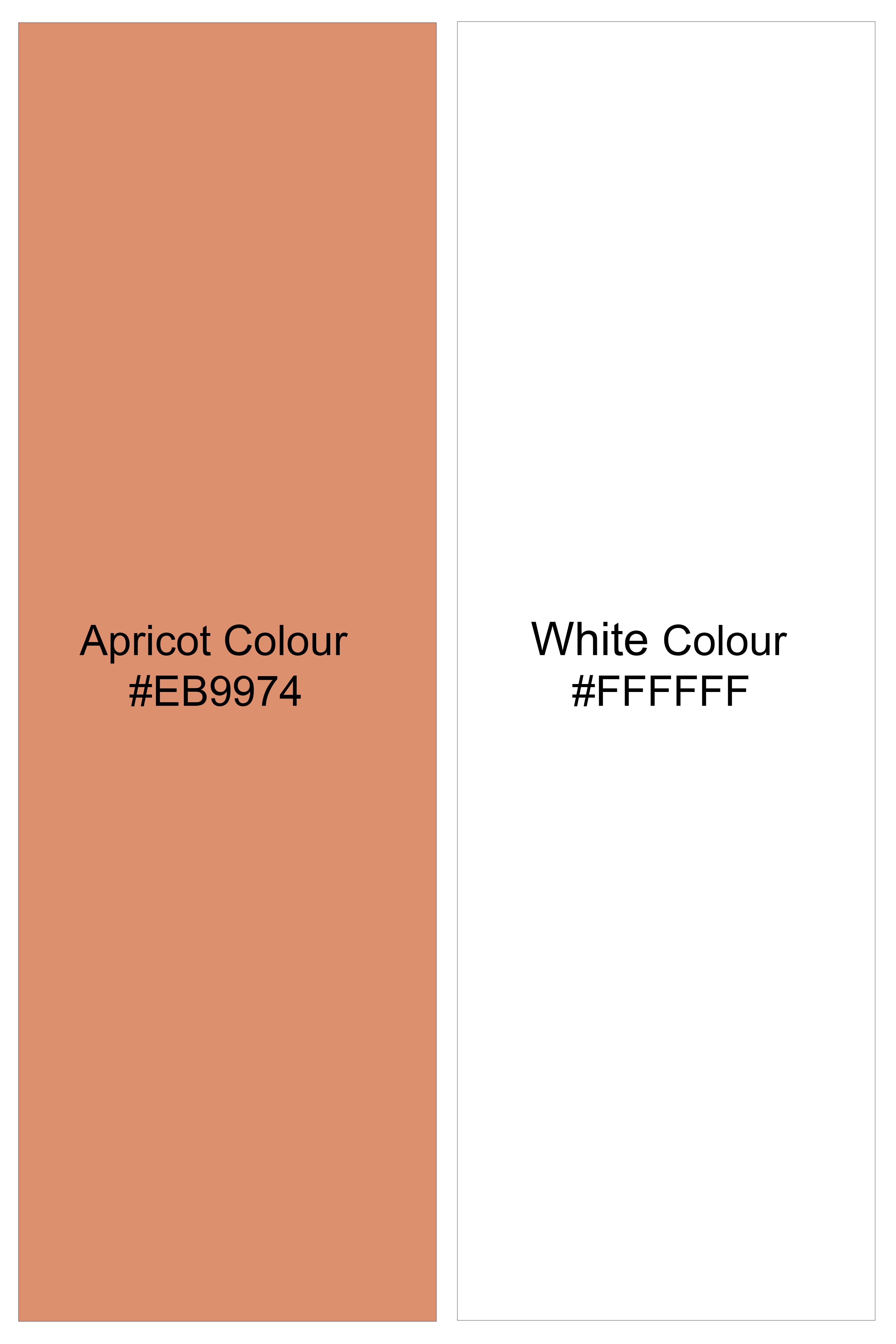 Solcoro-Apricot Orange And Bright White Candy Striped Subtle Sheen Super Soft Premium Cotton Dress Shirt