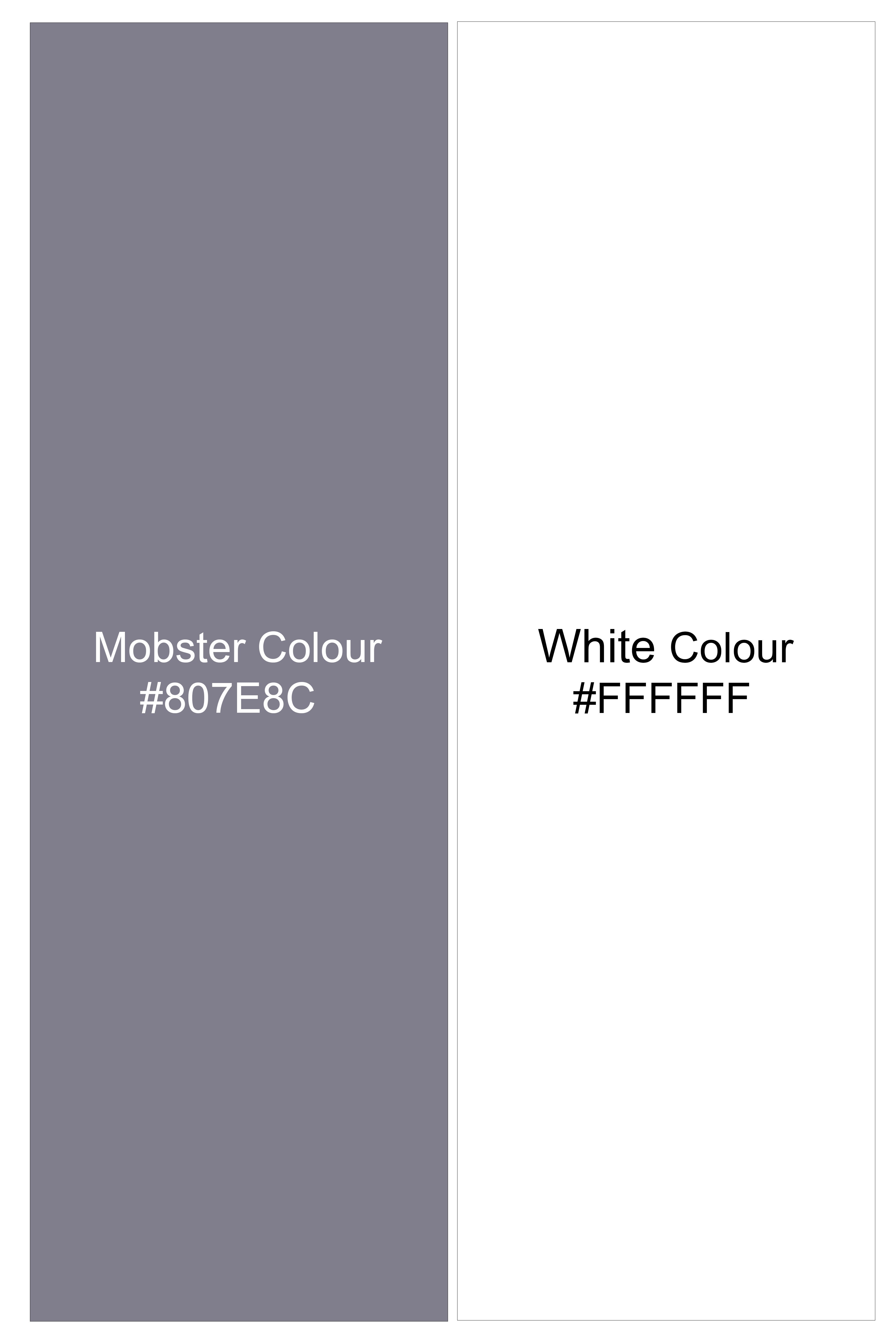 Sterling-Mobster Gray And Bright White Plaid Subtle Sheen Super Soft Premium Cotton Dress Shirt