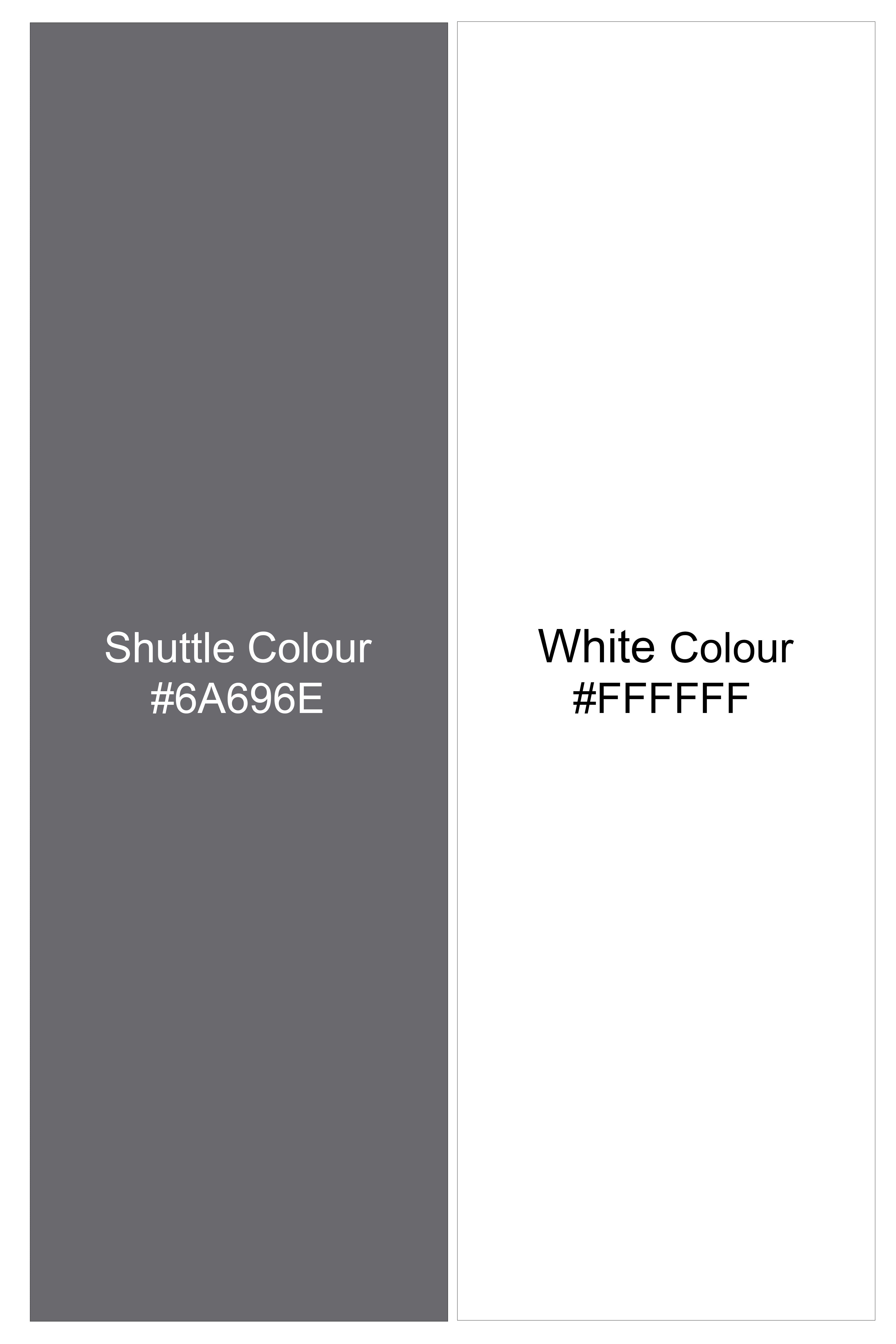 Argent-Shuttle Gray And Bright White Windowpane Subtle Sheen Super Soft Premium Cotton Dress Shirt