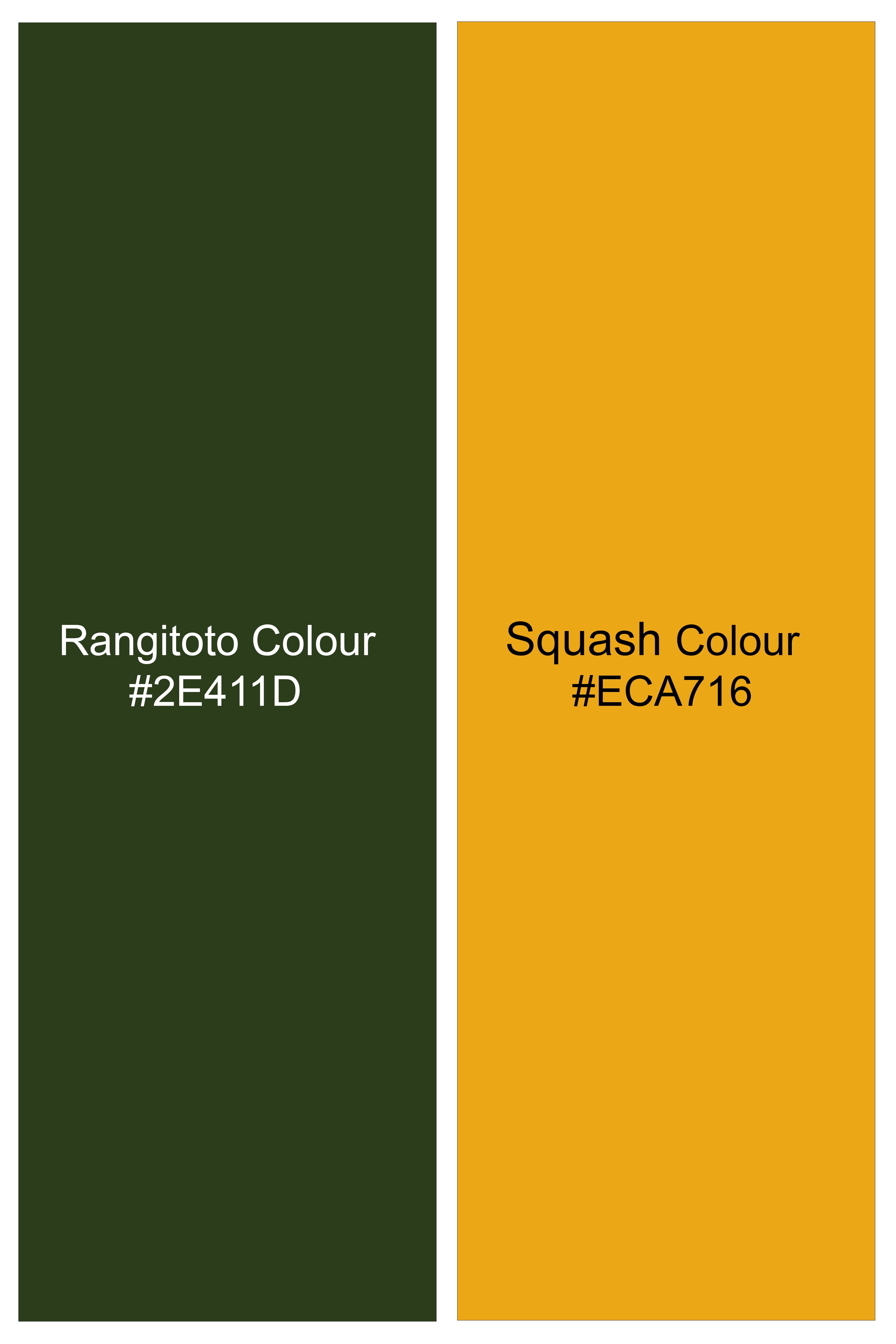 Leaforo-Rangitoto Green And Squash Yellow Floral Printed Super Soft Tencel Casual Shirt