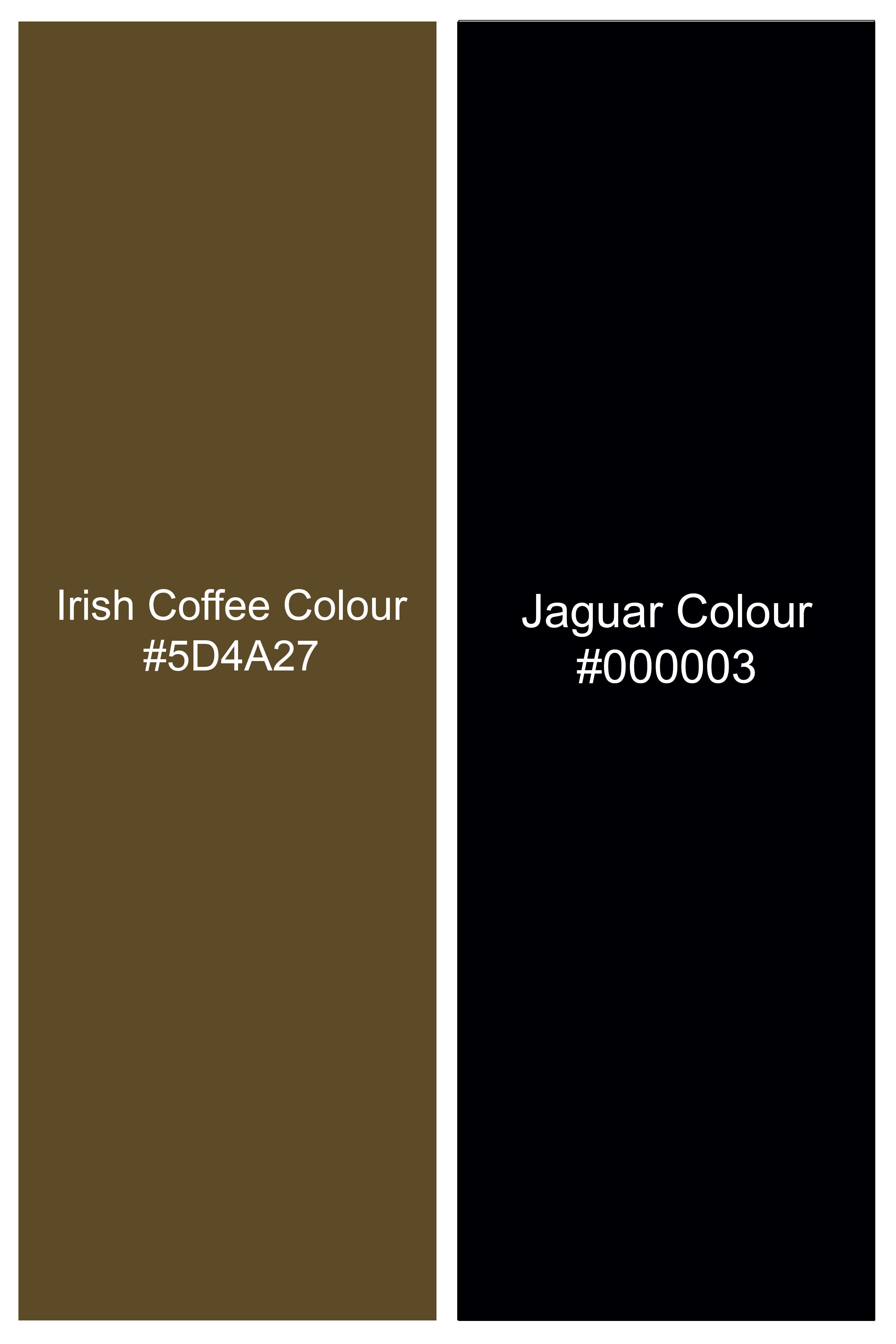 Irish Coffee Brown And Jaguar Black Prints Dobby Textured Premium Giza Cotton Boxer