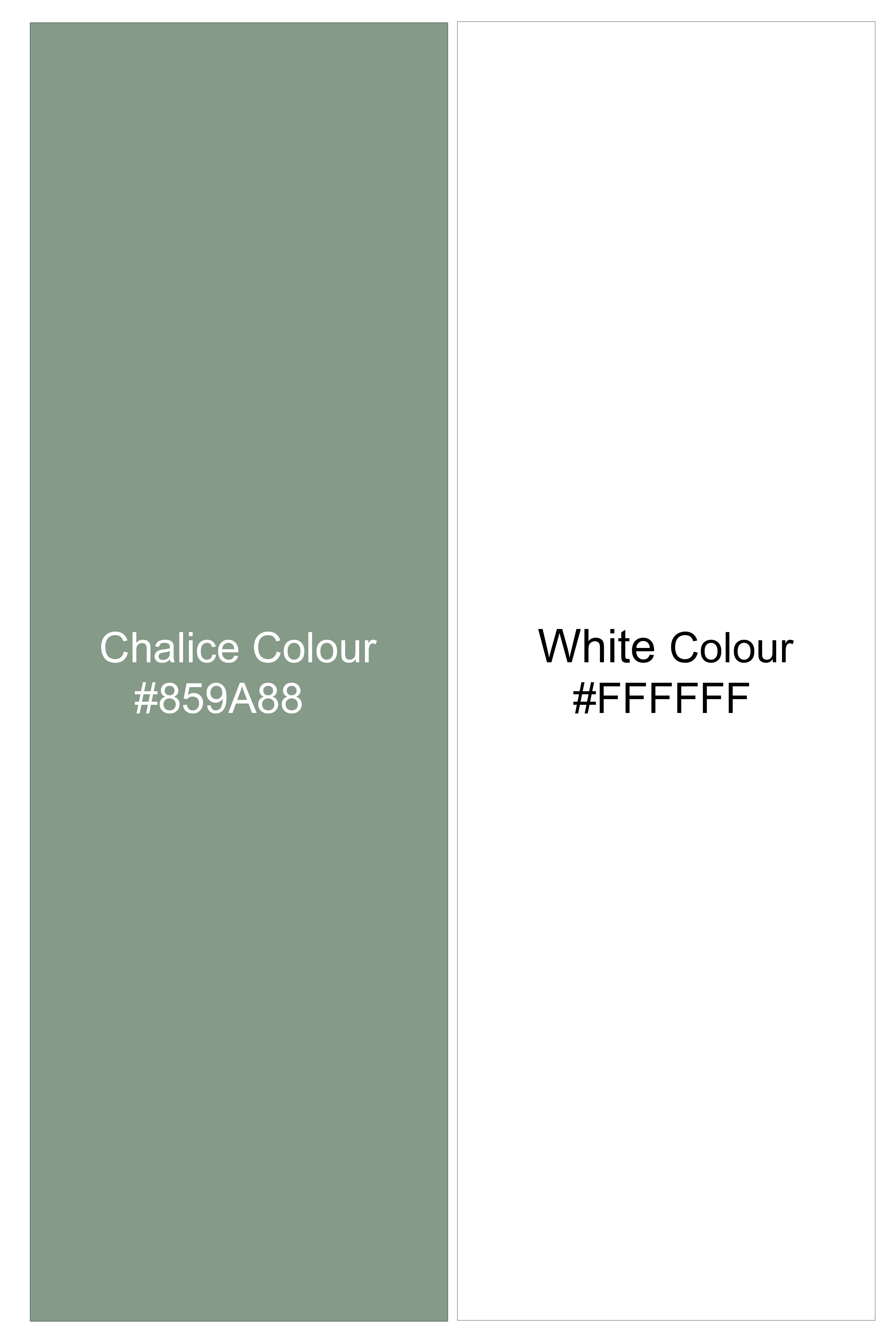 Verdant-Chalice Green And Bright White Windowpane Subtle Sheen Super Soft Premium Cotton Dress Shirt