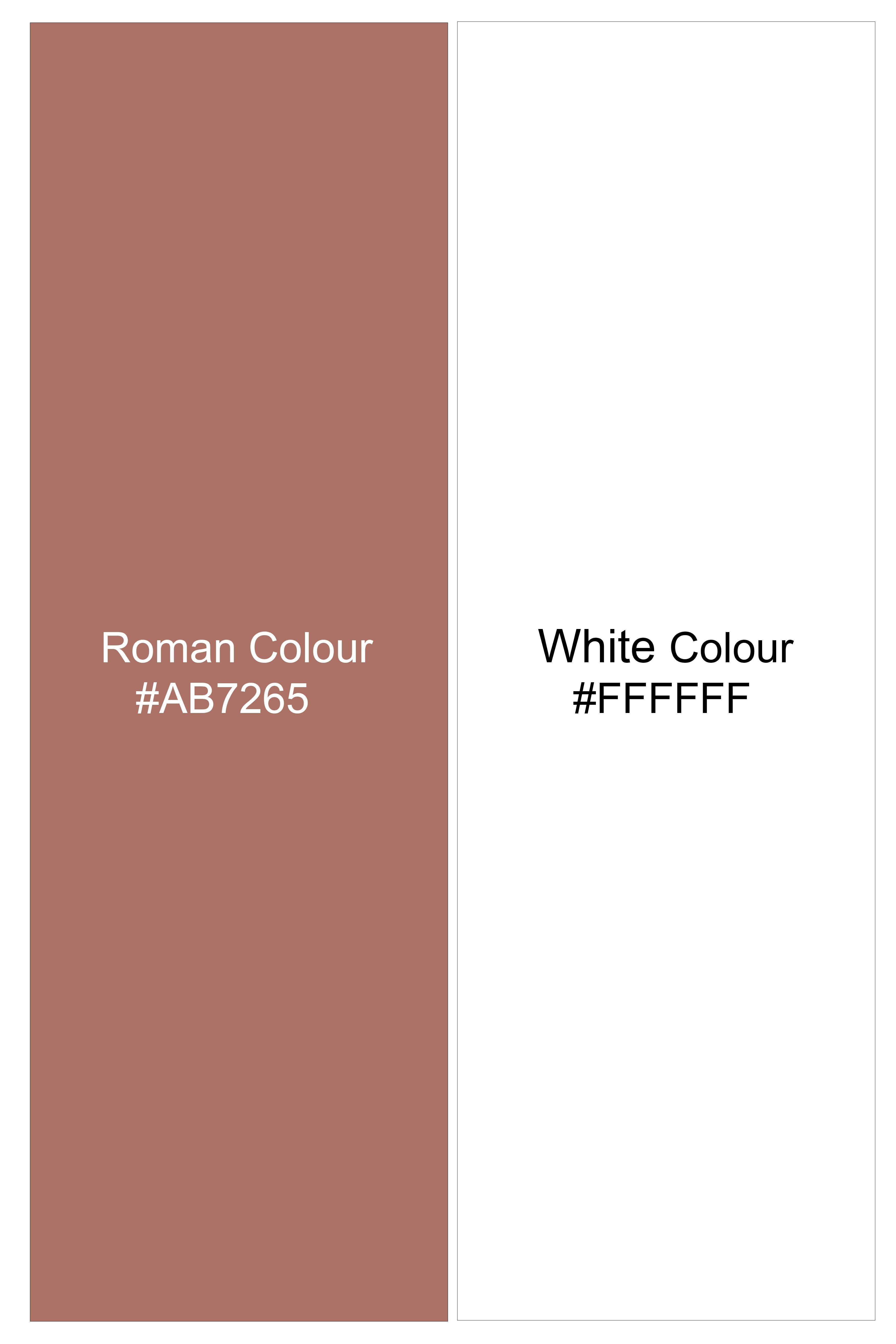 Imperial-Roman Brown And Bright White Pin Striped Subtle Sheen Super Soft Premium Cotton Dress Shirt