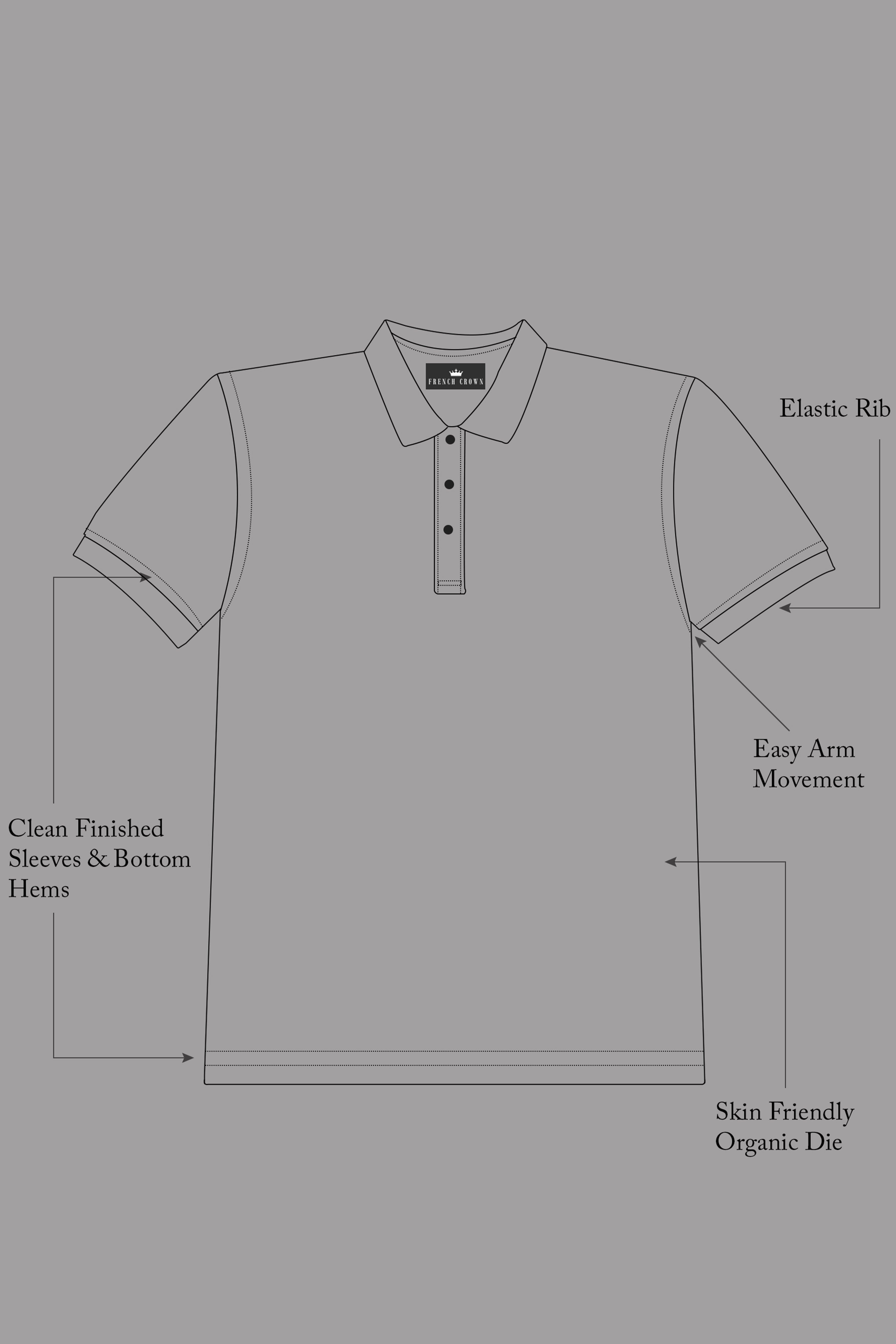 Jade Black Premium Cotton Pique Polo TS973-S, TS973-M, TS973-L, TS973-XL, TS973-XXL