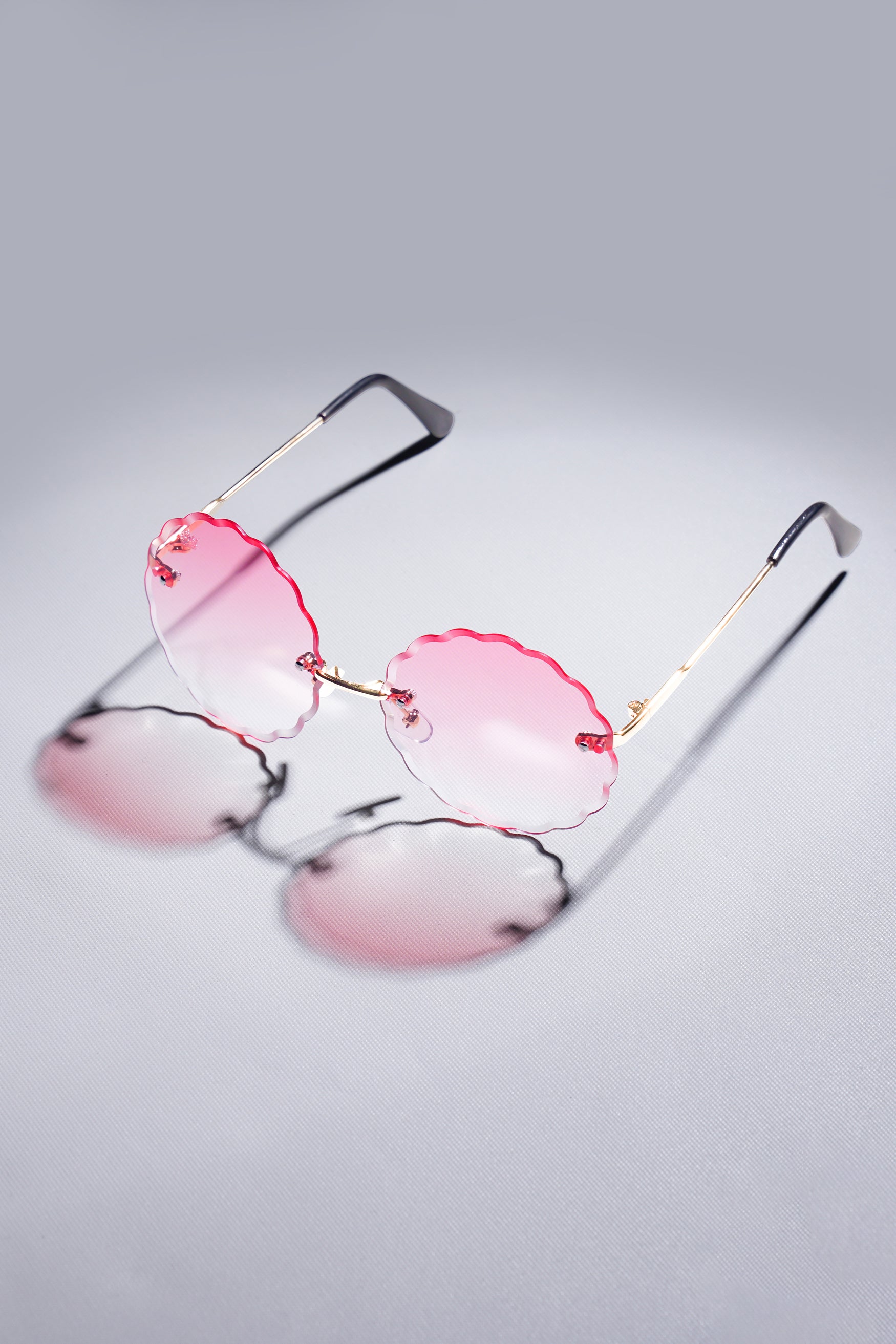 Punch Pink French Crown Round-Shaped Women’s Sunglasses