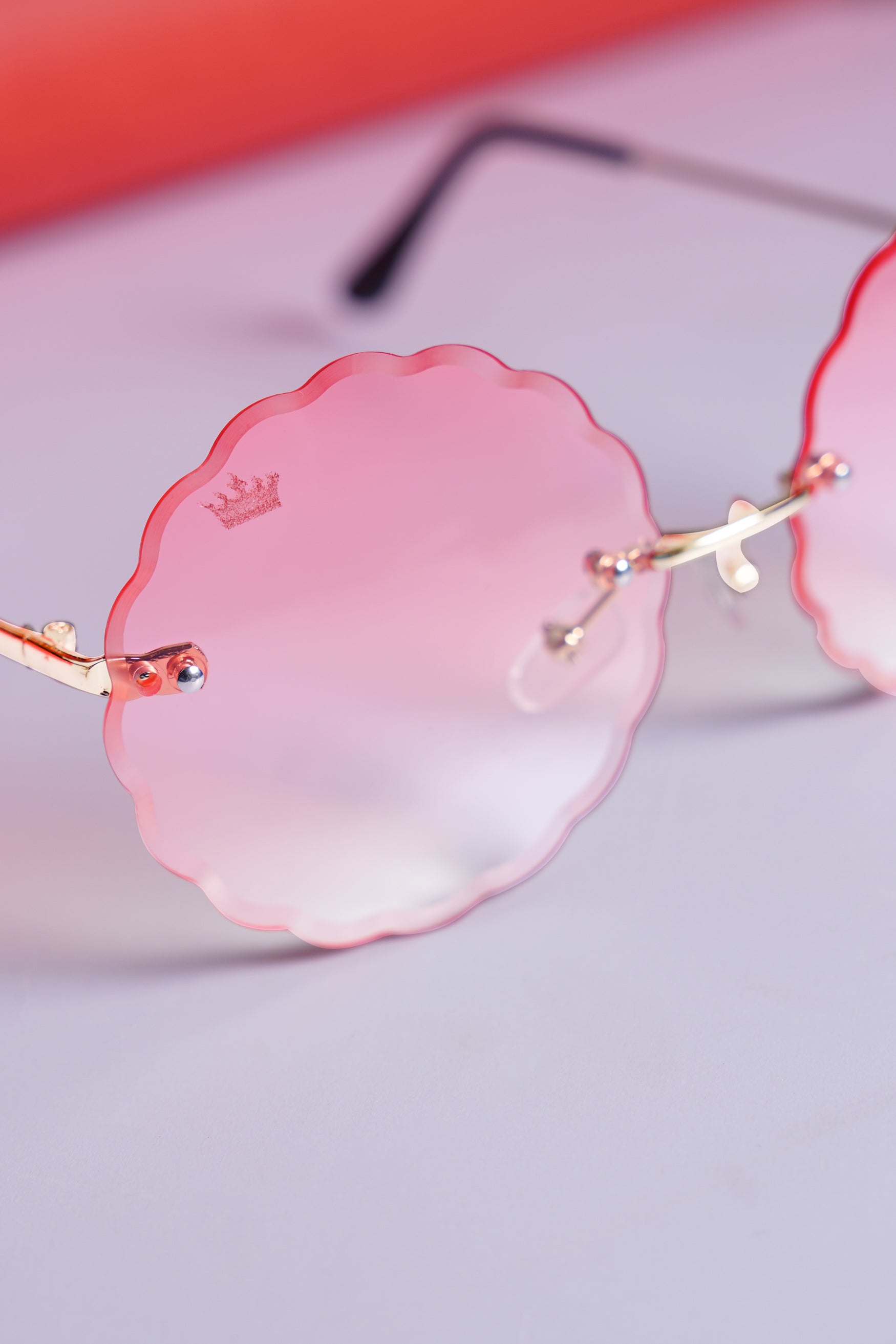 Punch Pink French Crown Round-Shaped Women’s Sunglasses