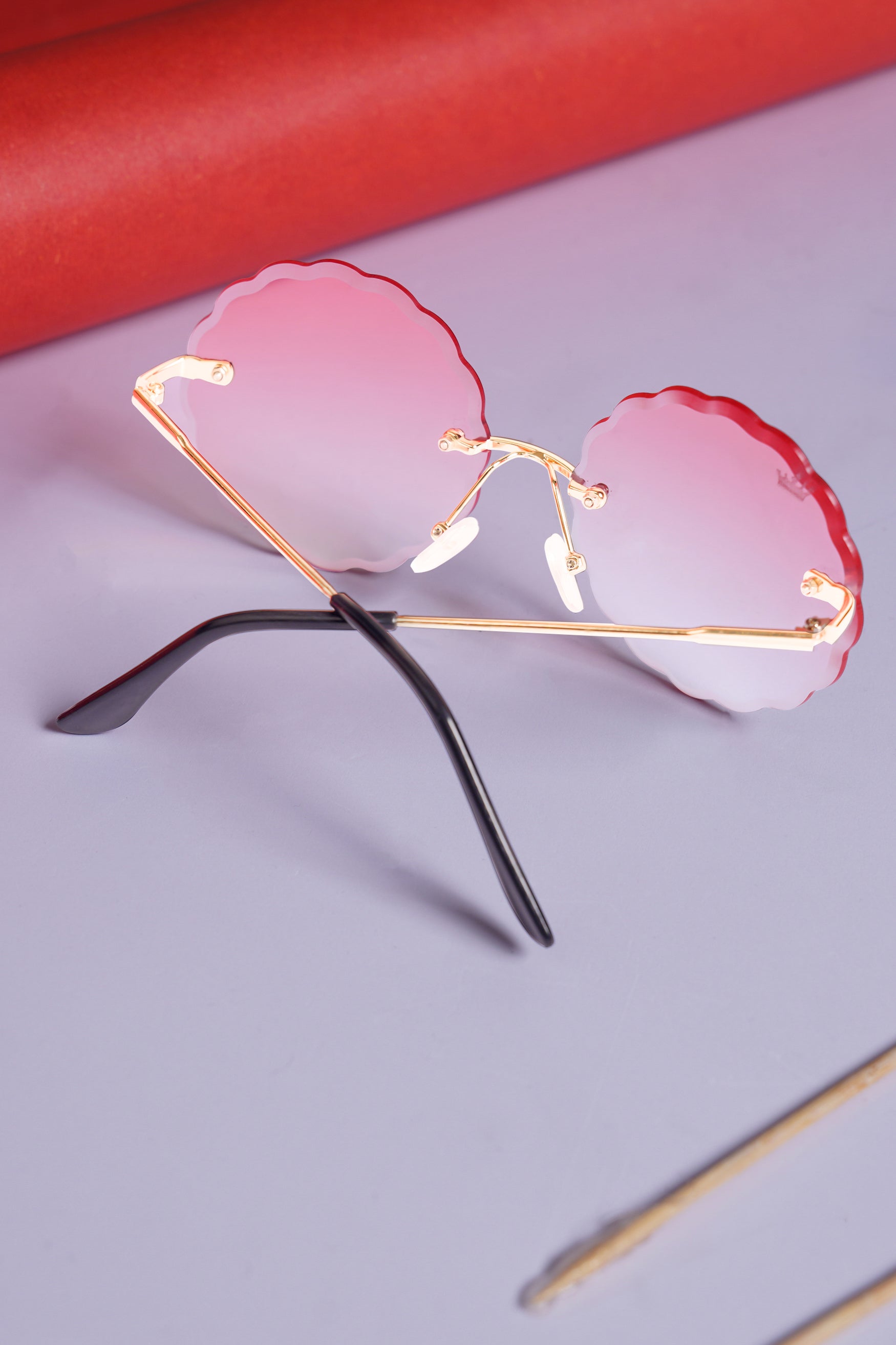 Punch Pink French Crown Round-Shaped Women’s Sunglasses