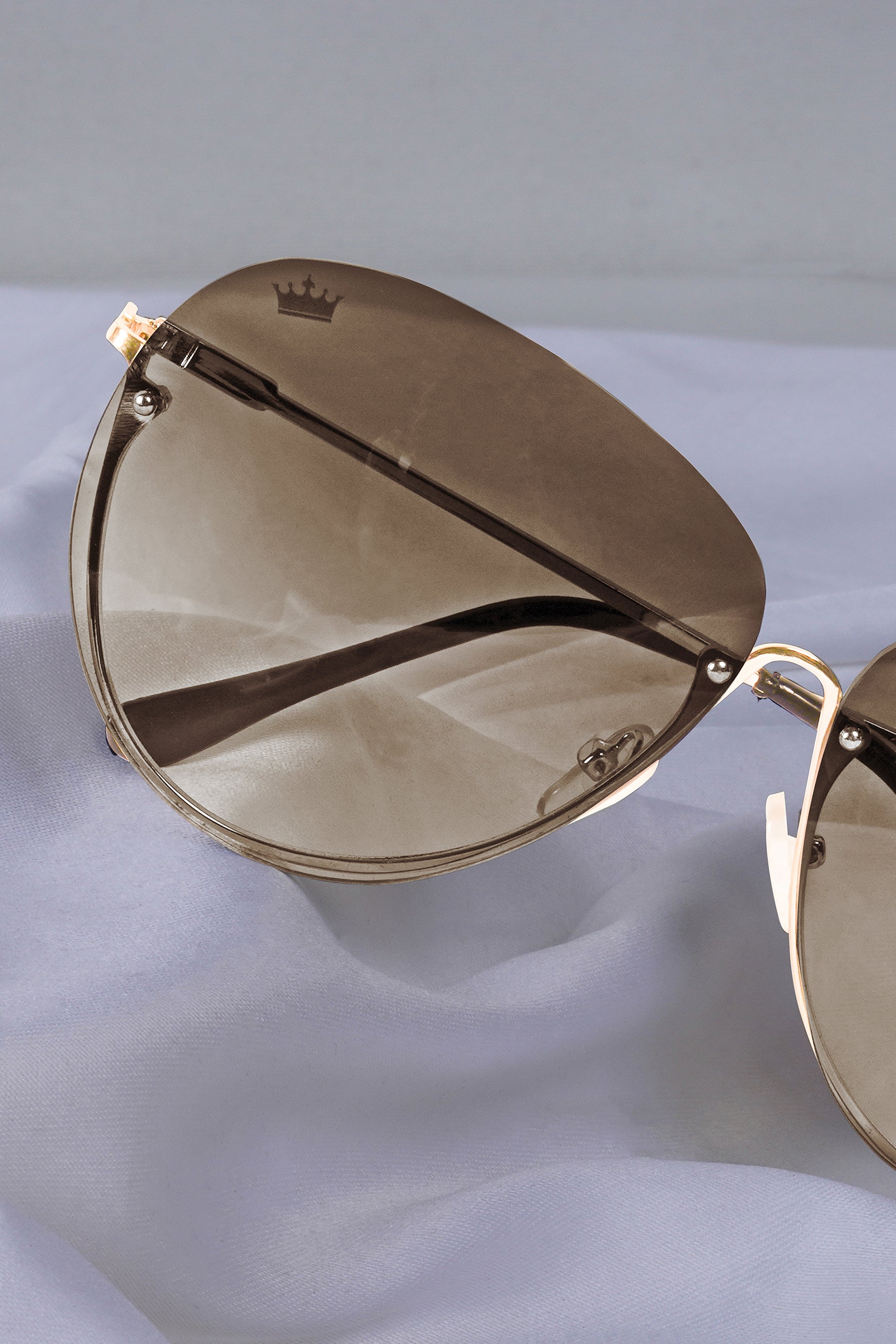 Golden Ash French Crown Aviator Unisex Sunglasses
