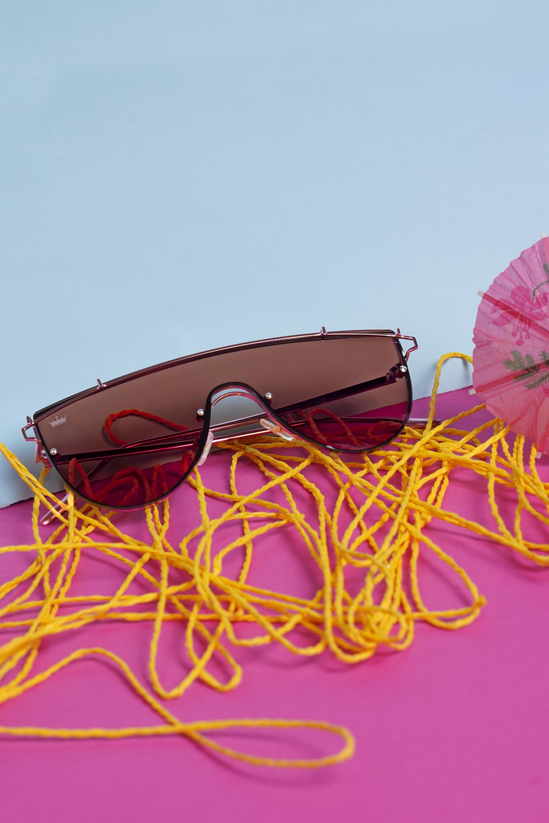 Syrup Brown French Crown Oversized Unisex Sunglasses